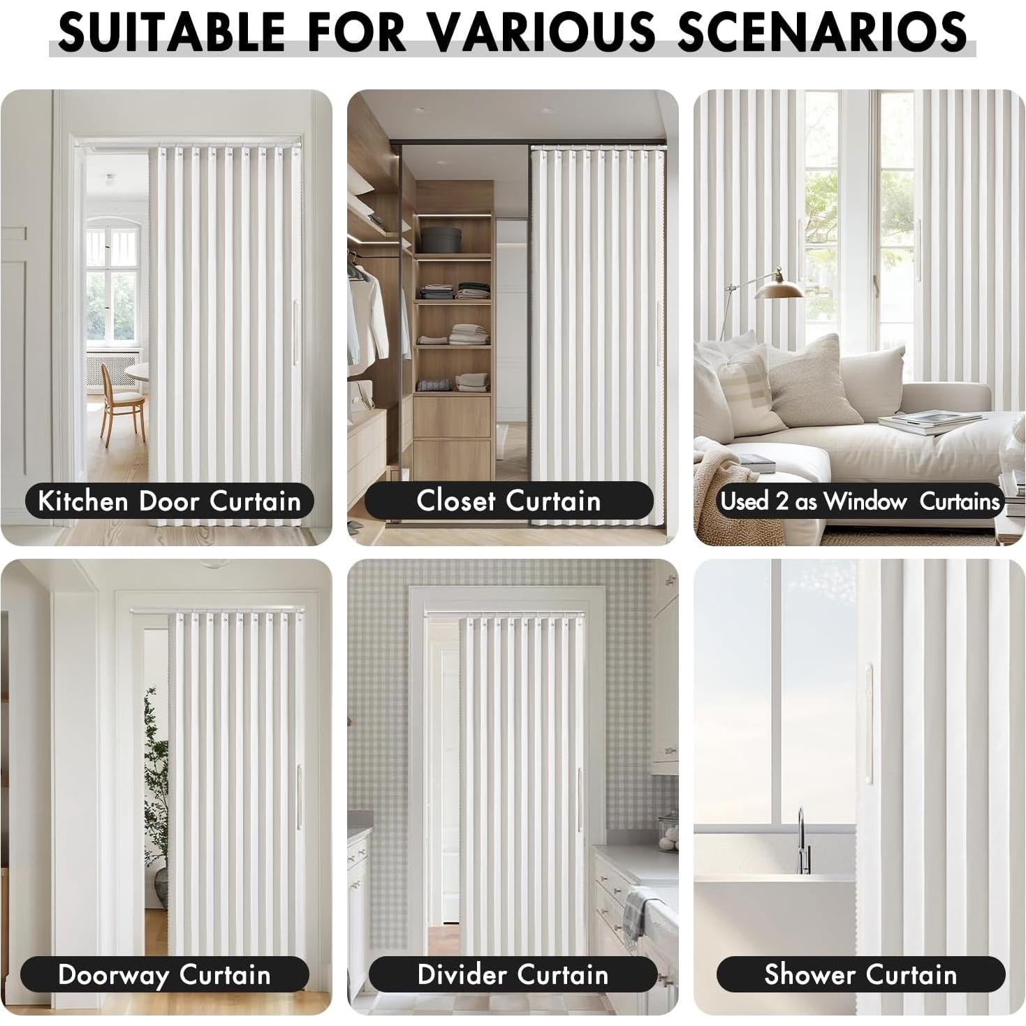 Cortina Magnética Plegable MIULEE 99x198 cm Blanca