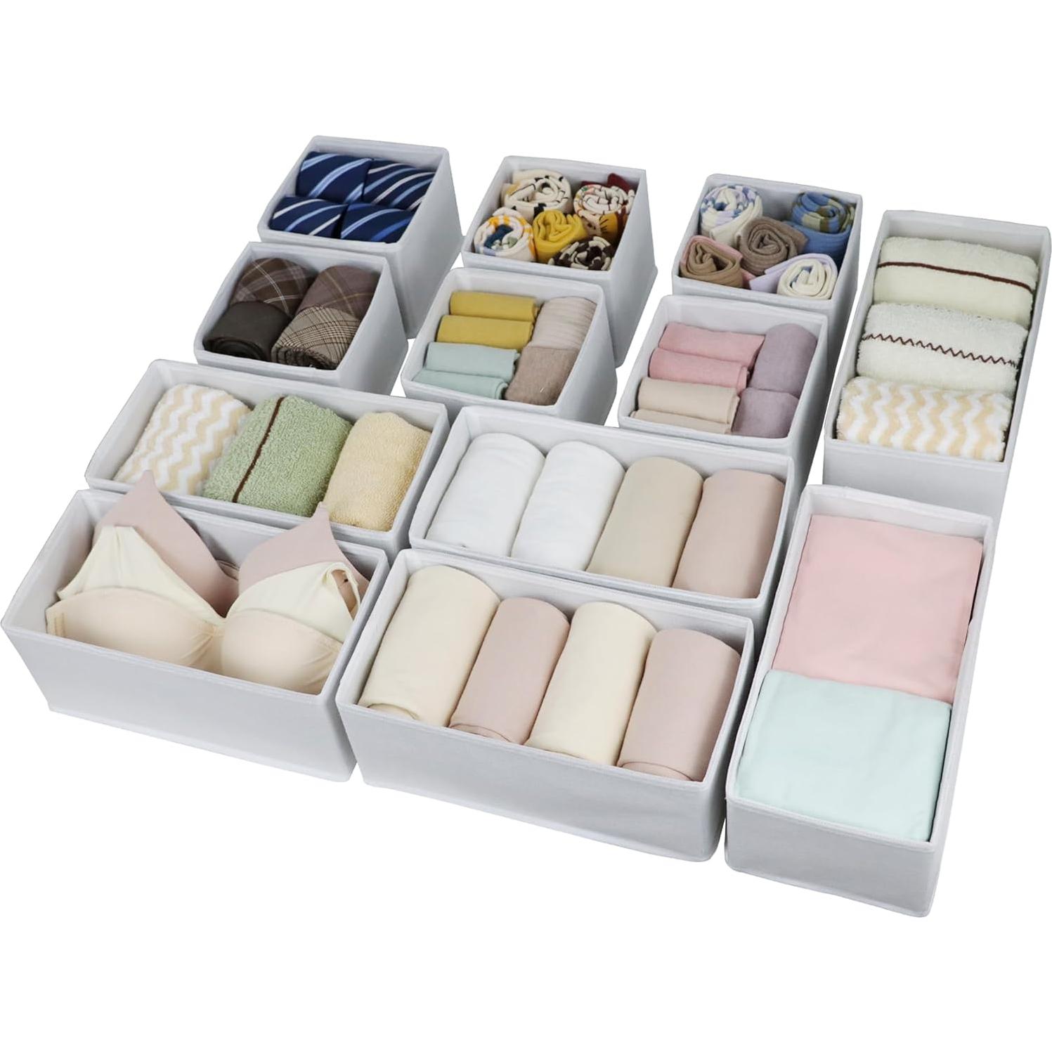 Juego de 12 Organizadores de Cajón Fordonral Tela Plegable