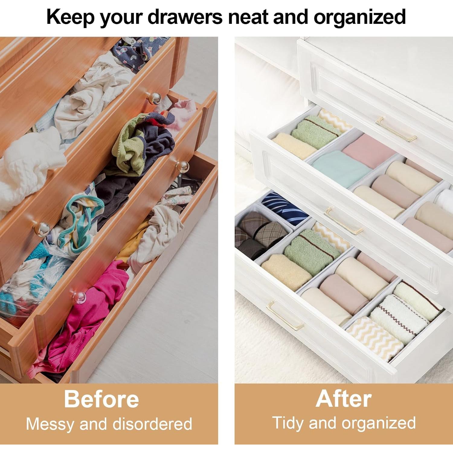 Juego de 12 Organizadores de Cajón Fordonral Tela Plegable