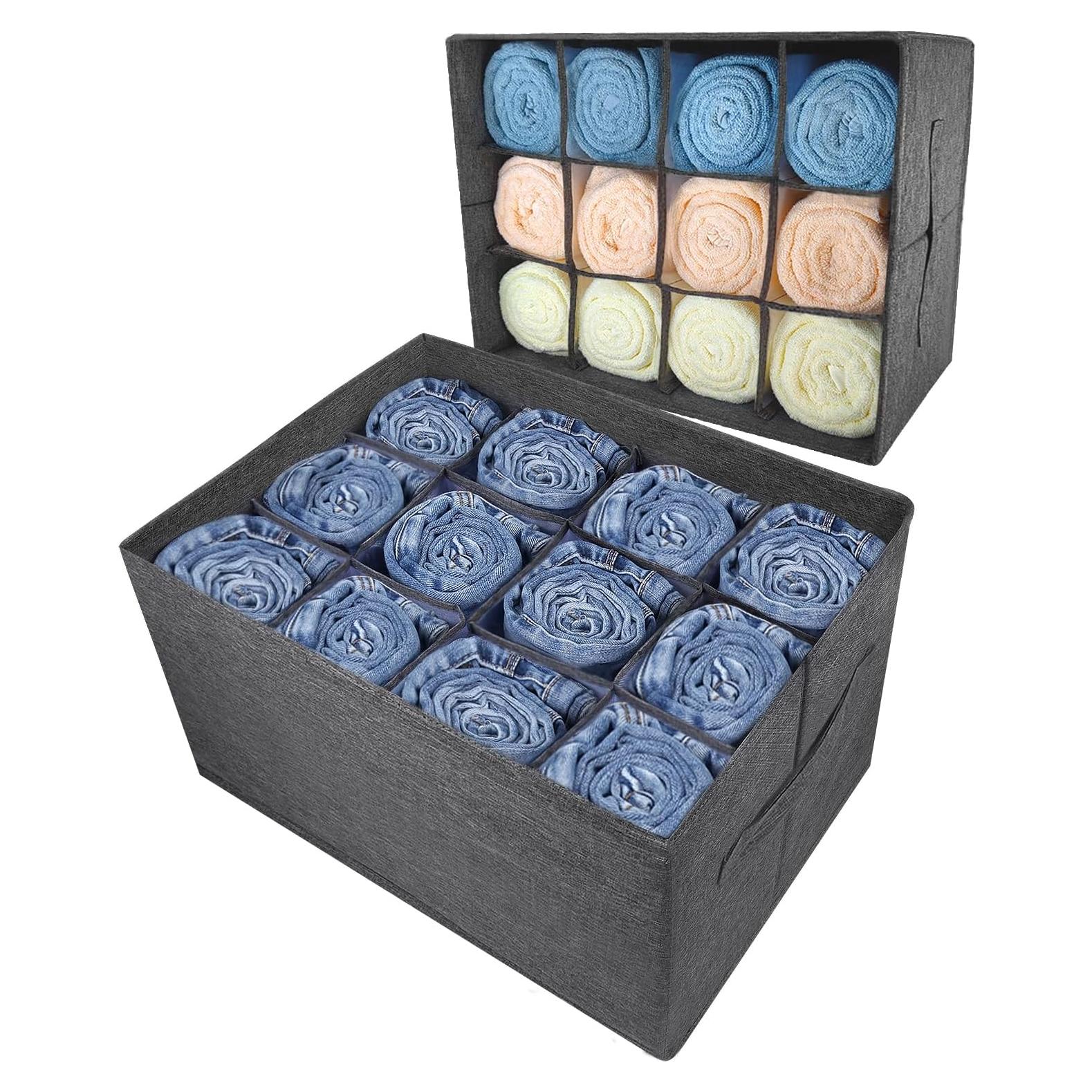 Organizador de Closet EASEVE 12 Celdas Gris para Ropa