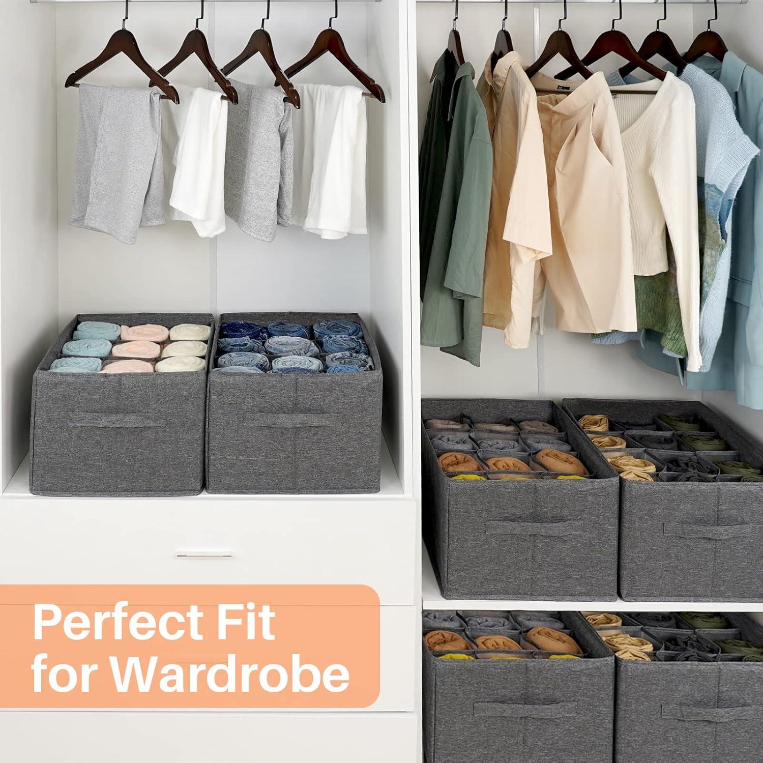 Organizador de Closet EASEVE 12 Celdas Gris para Ropa