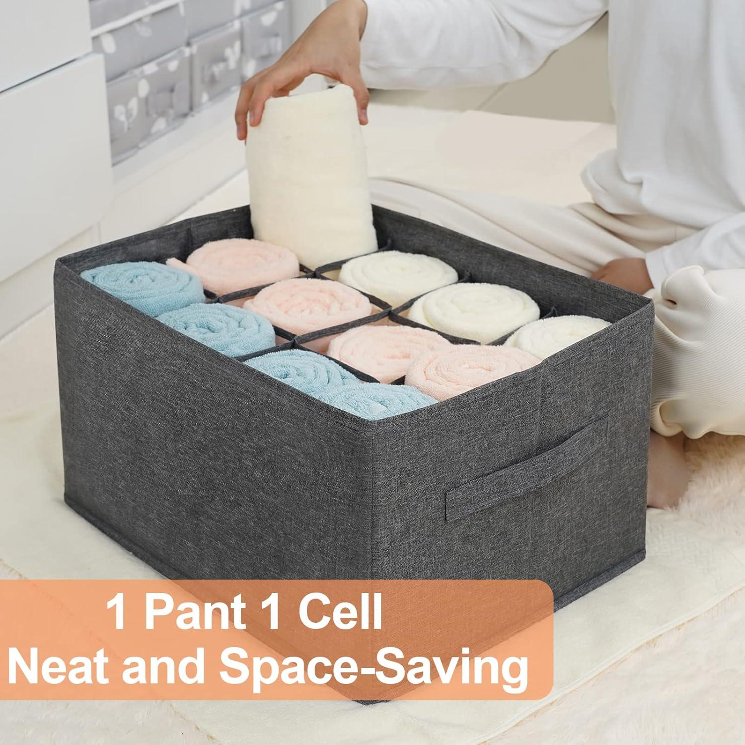 Organizador de Closet EASEVE 12 Celdas Gris para Ropa