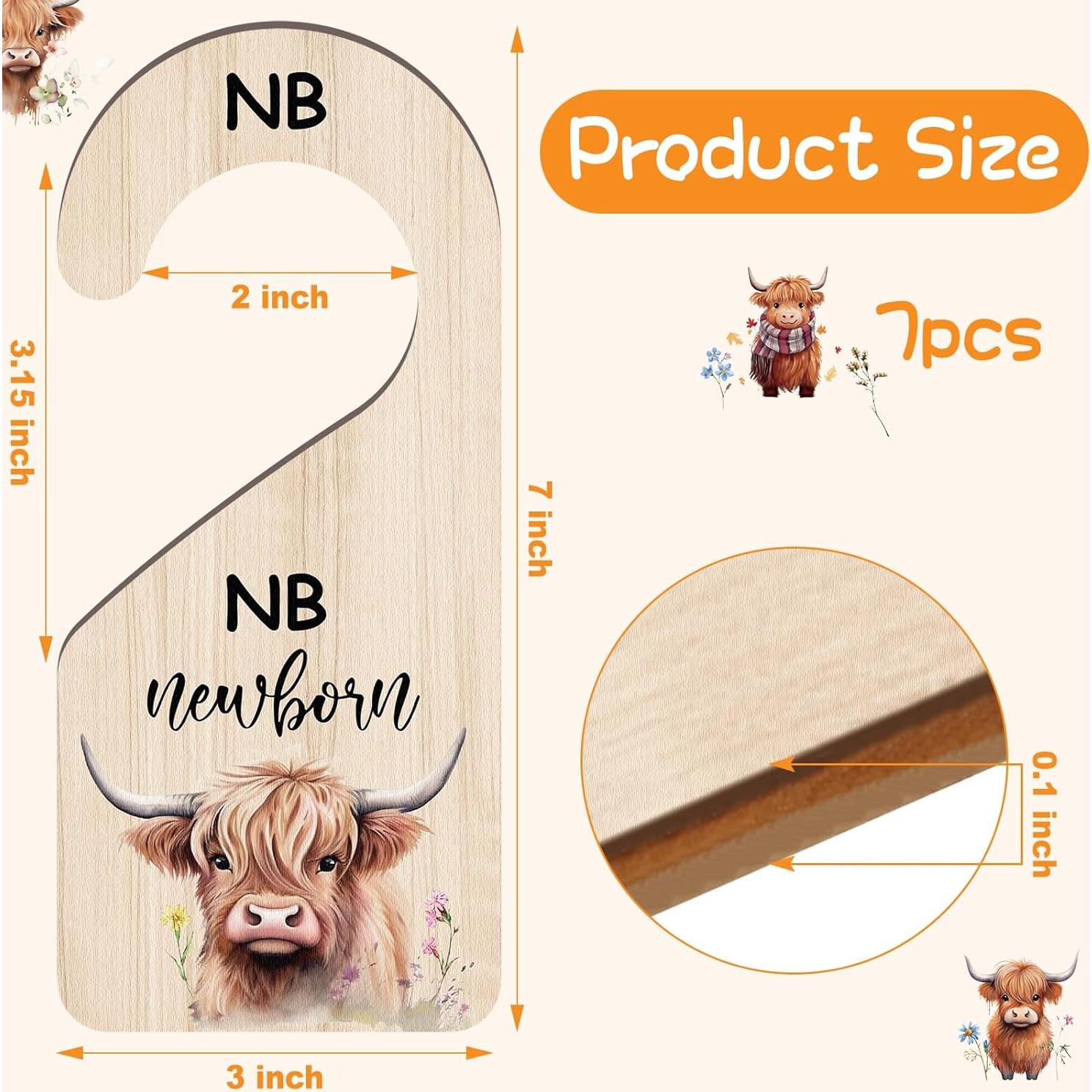 Juego de 7 Divisores de Armario para Bebés Terneros de Madera