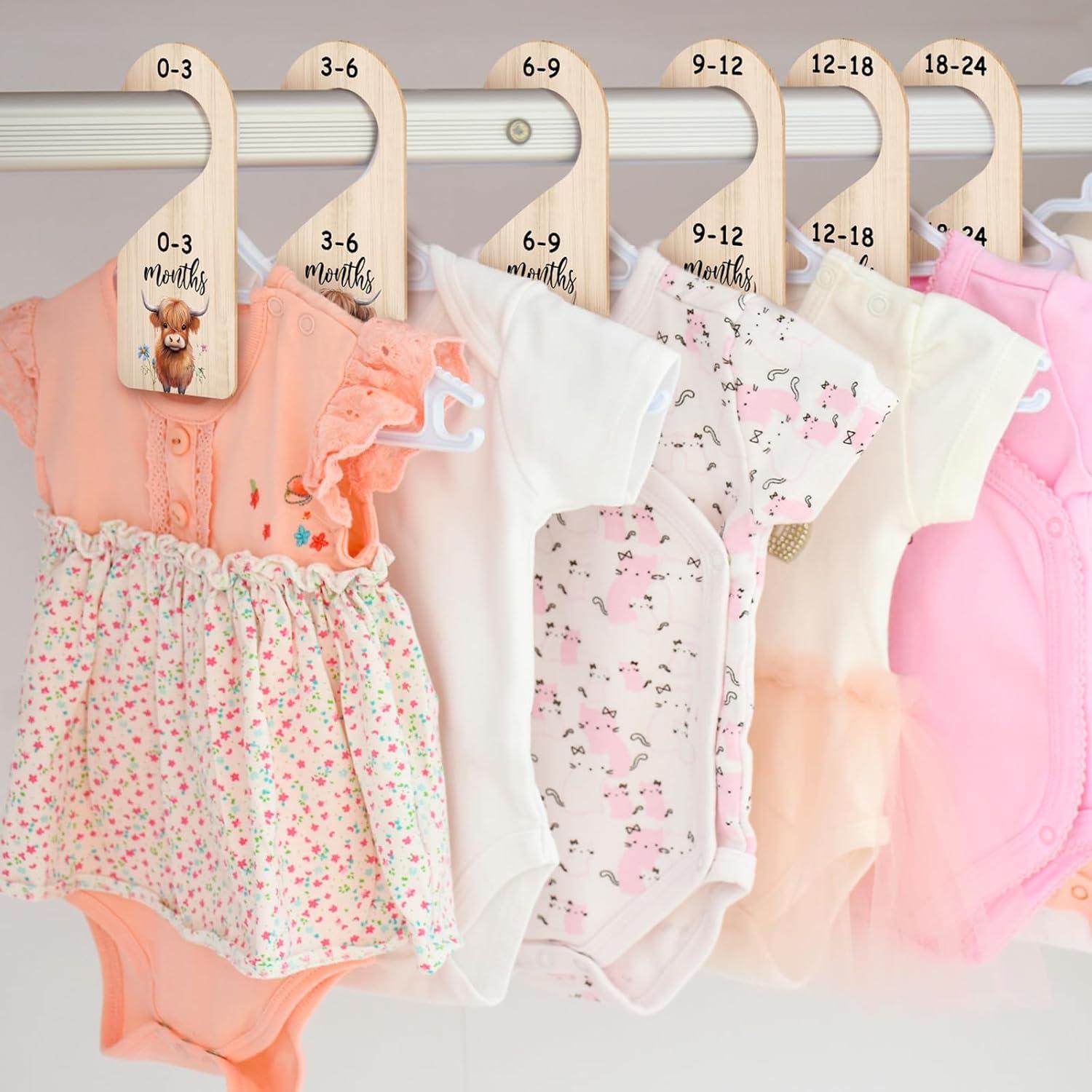 Juego de 7 Divisores de Armario para Bebés Terneros de Madera