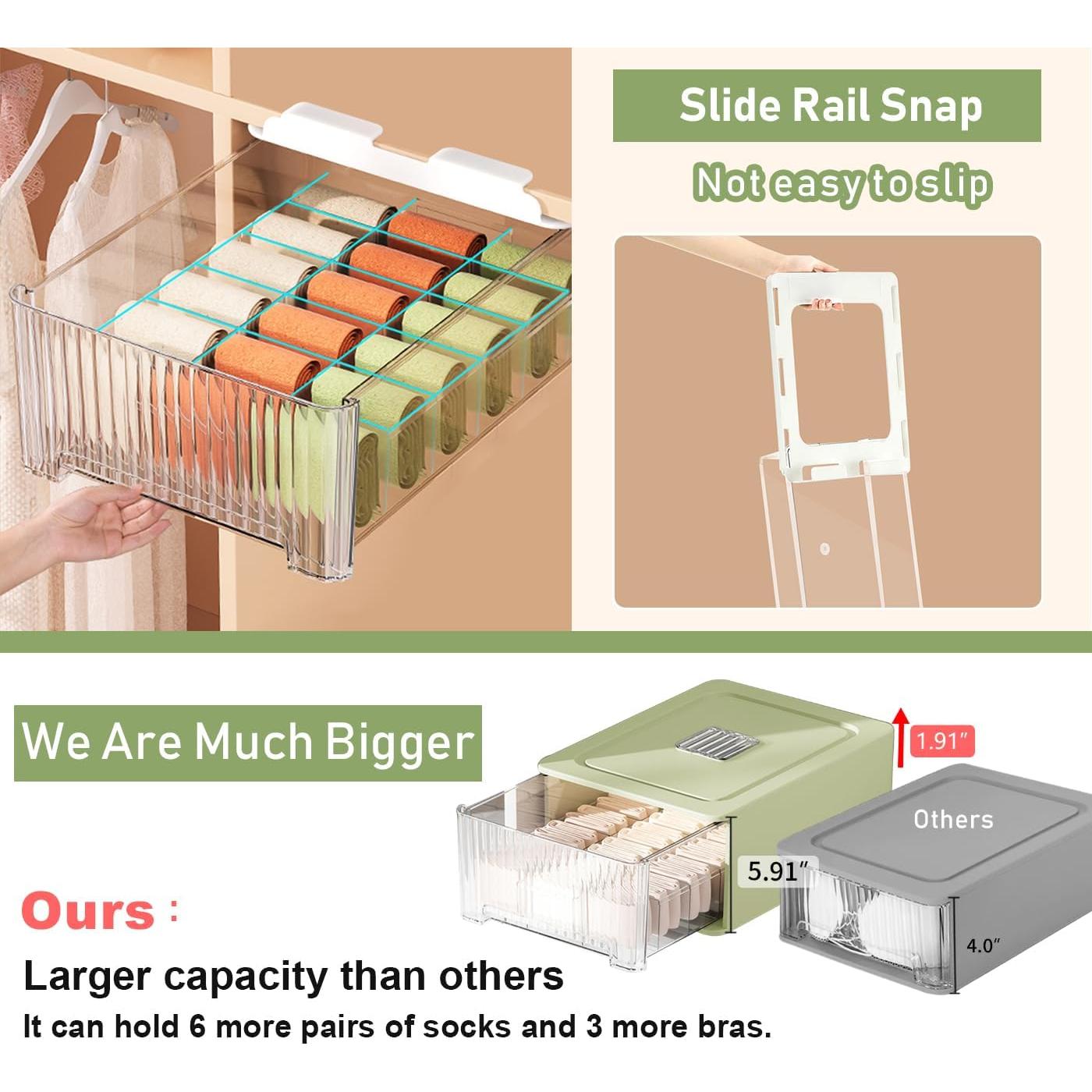 Organizador de Ropa Interior Miaocona 12 Celdas Estilo Colgante Blanco