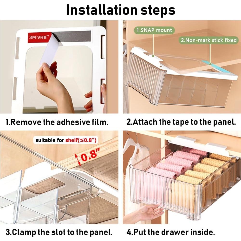 Organizador de Ropa Interior Miaocona 12 Celdas Estilo Colgante Blanco