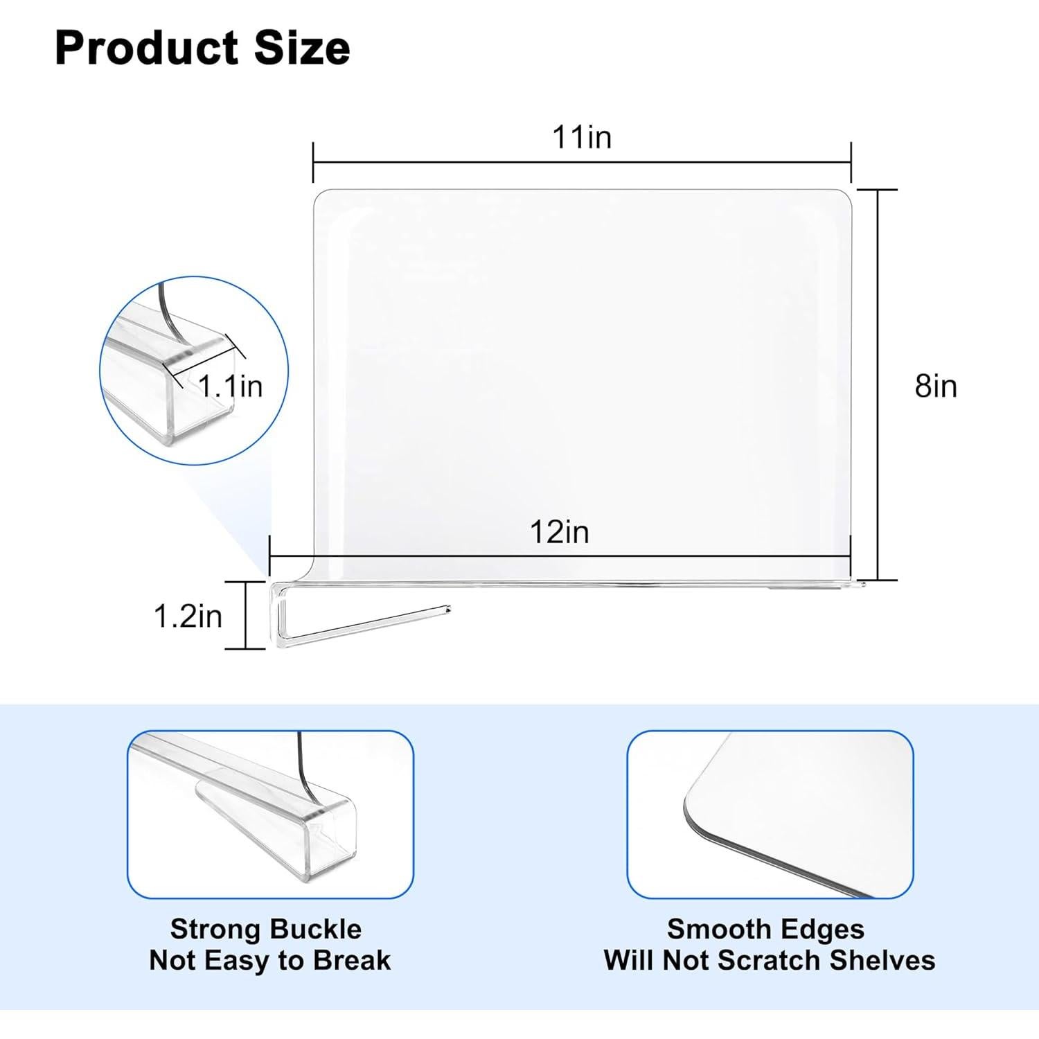 Divisores de Estantería OKPOW 20cm x 30.5cm Paquete de 8
