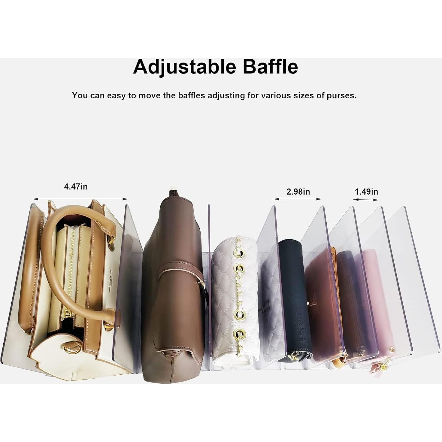 Organizador de Bolsos PHOJEWI Ajustable Transparente 63x24cm