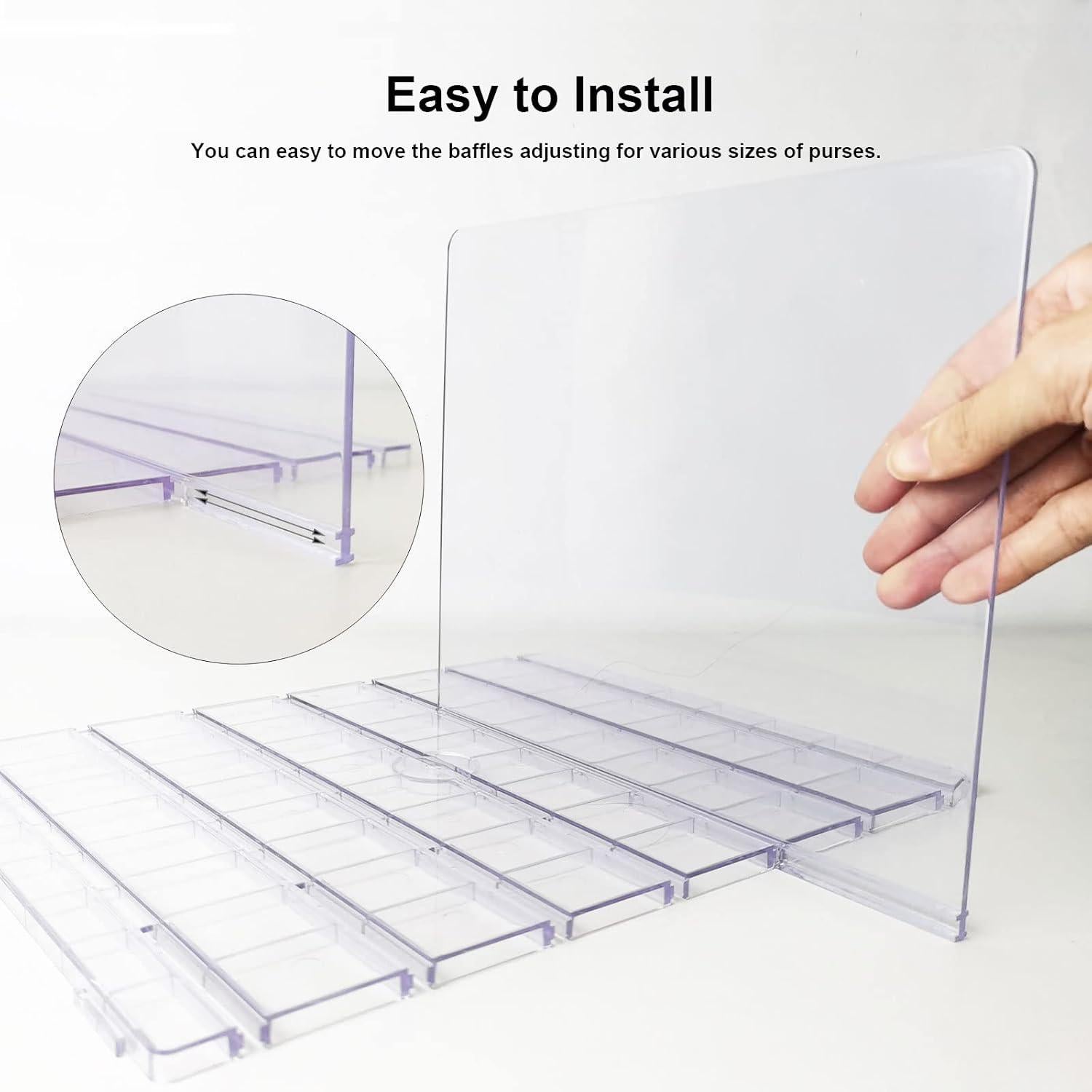 Organizador de Bolsos PHOJEWI Ajustable Transparente 63x24cm