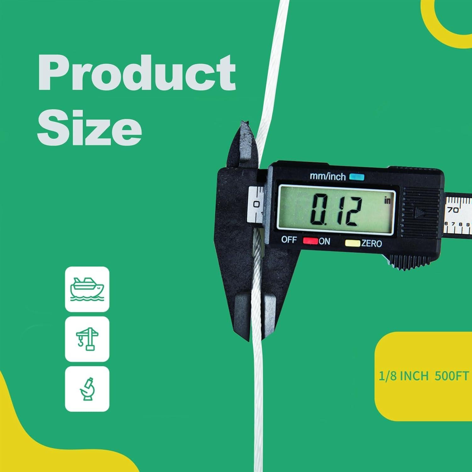 Cuerda de Nylon Trenzada 1/8" CSZFGFDC 500 Pies Alta Resistencia