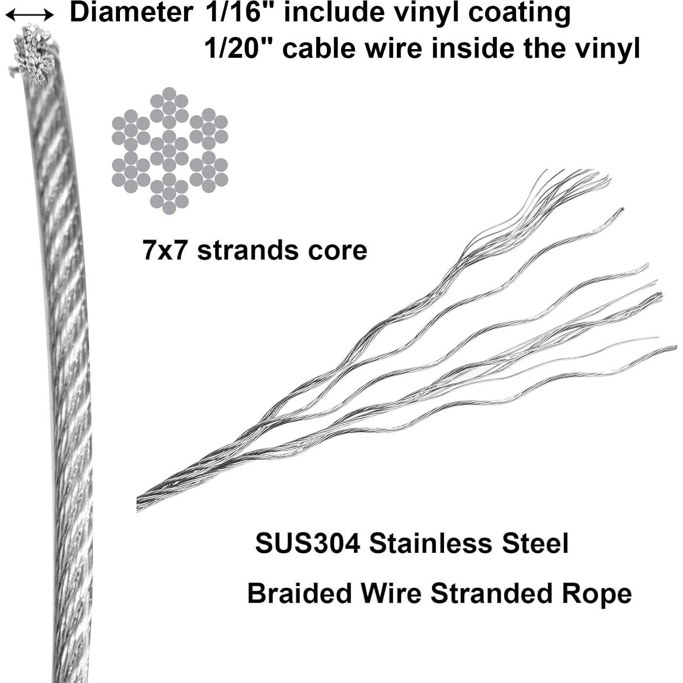 Cable de Alambre Trenzado Yarlung 1/16" x 152.4m Acero Inoxidable
