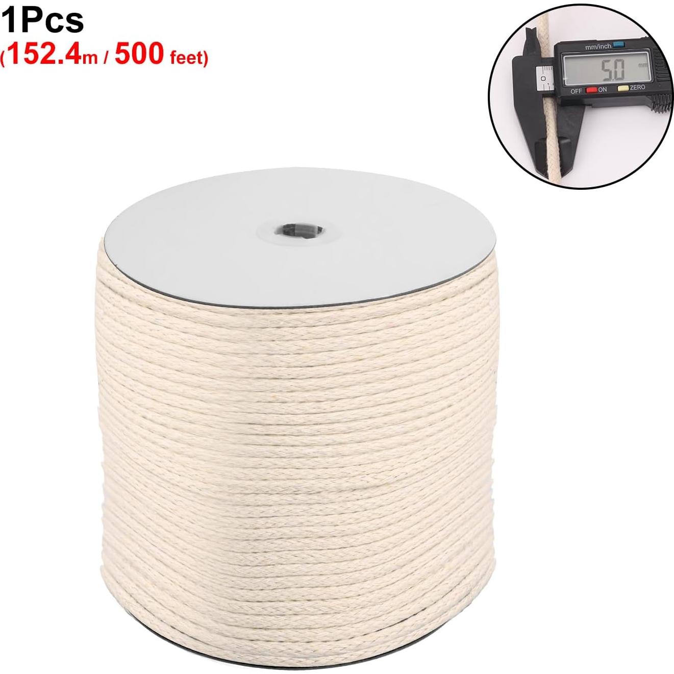 Cuerda de Ropa de Algodón IHDYPPEW 152.4m 0.48cm Blanca