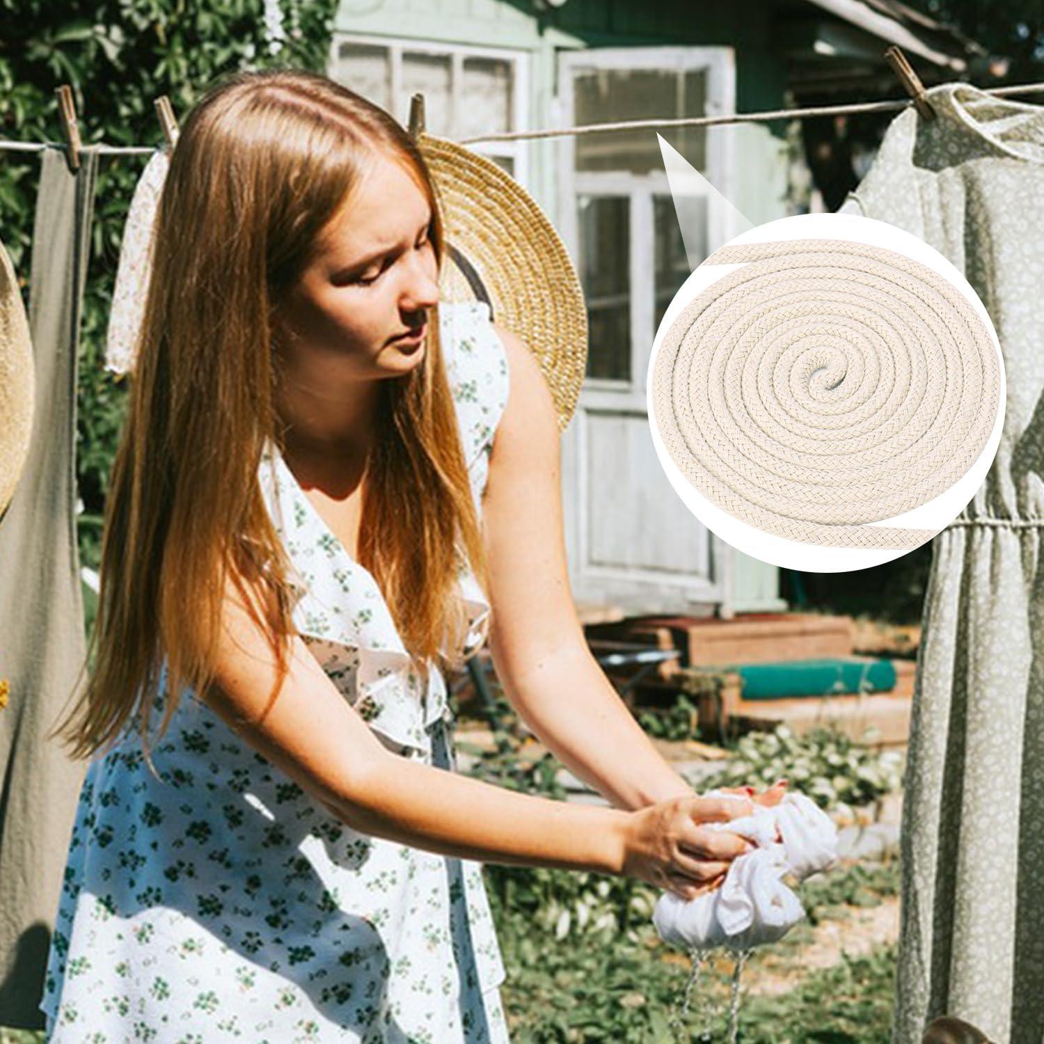 Cuerda de Ropa de Algodón IHDYPPEW 152.4m 0.48cm Blanca