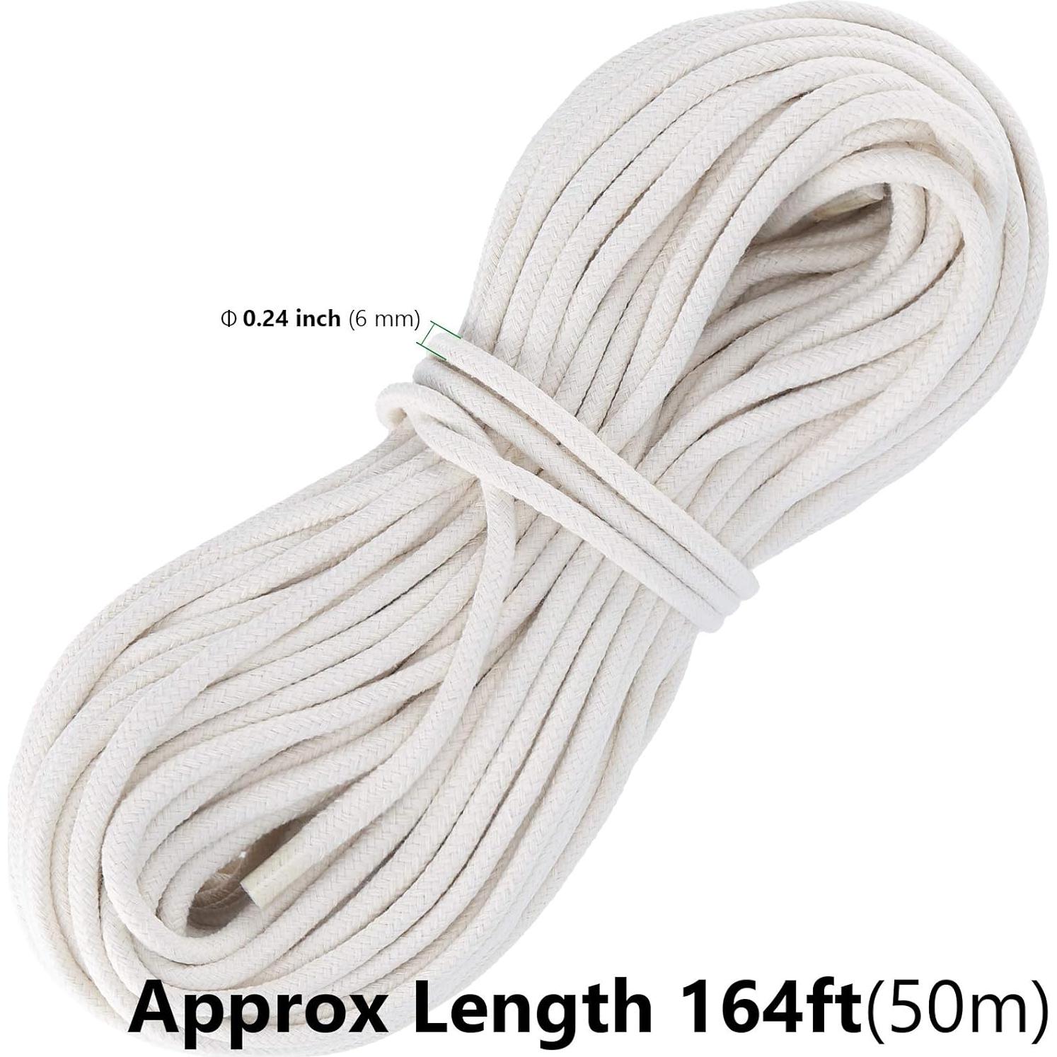 Cuerda de Algodón Natural HAKZEON 50M 6mm para Manualidades