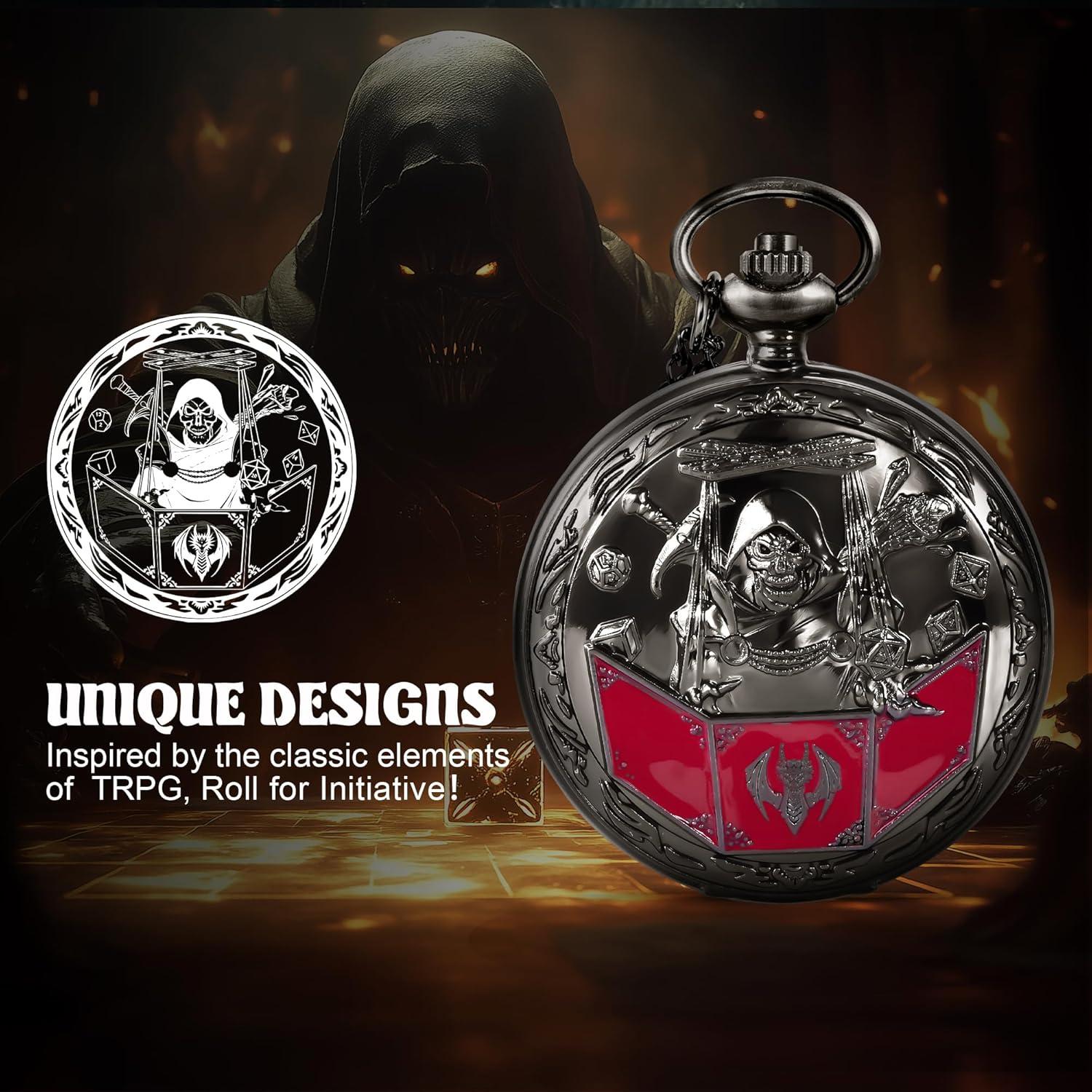 Juego de Dados D&D Banloga 7PCS Metal Negro con Estuche