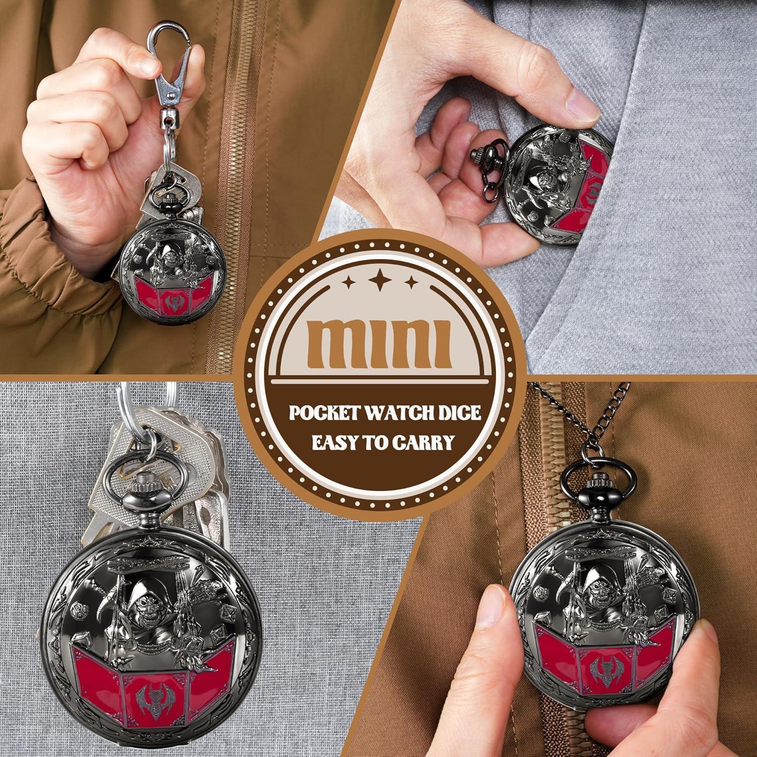 Juego de Dados D&D Banloga 7PCS Metal Negro con Estuche