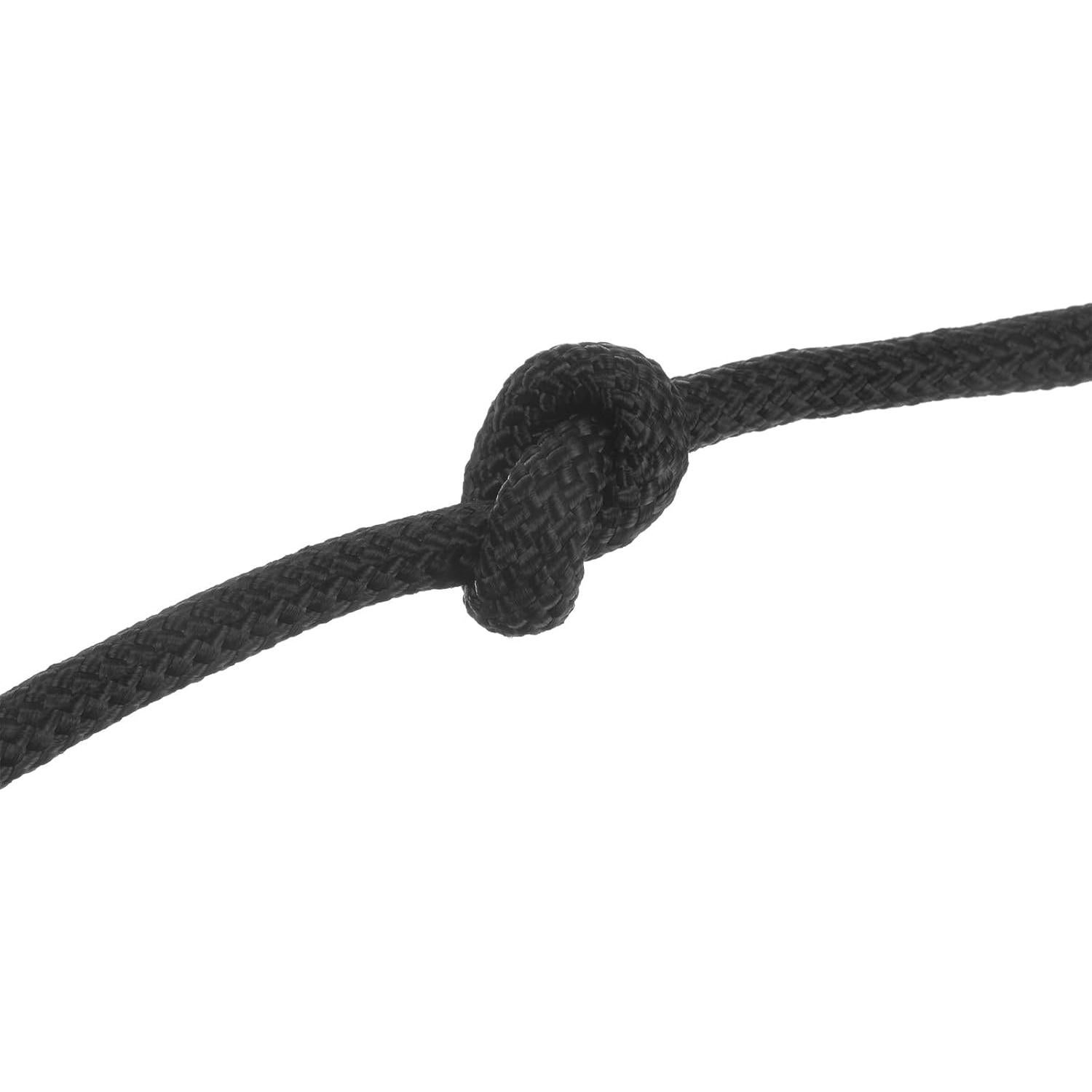 Cuerda de Poliéster Trenzada 15m 8mm Negra uxcell - Camping, Pesca