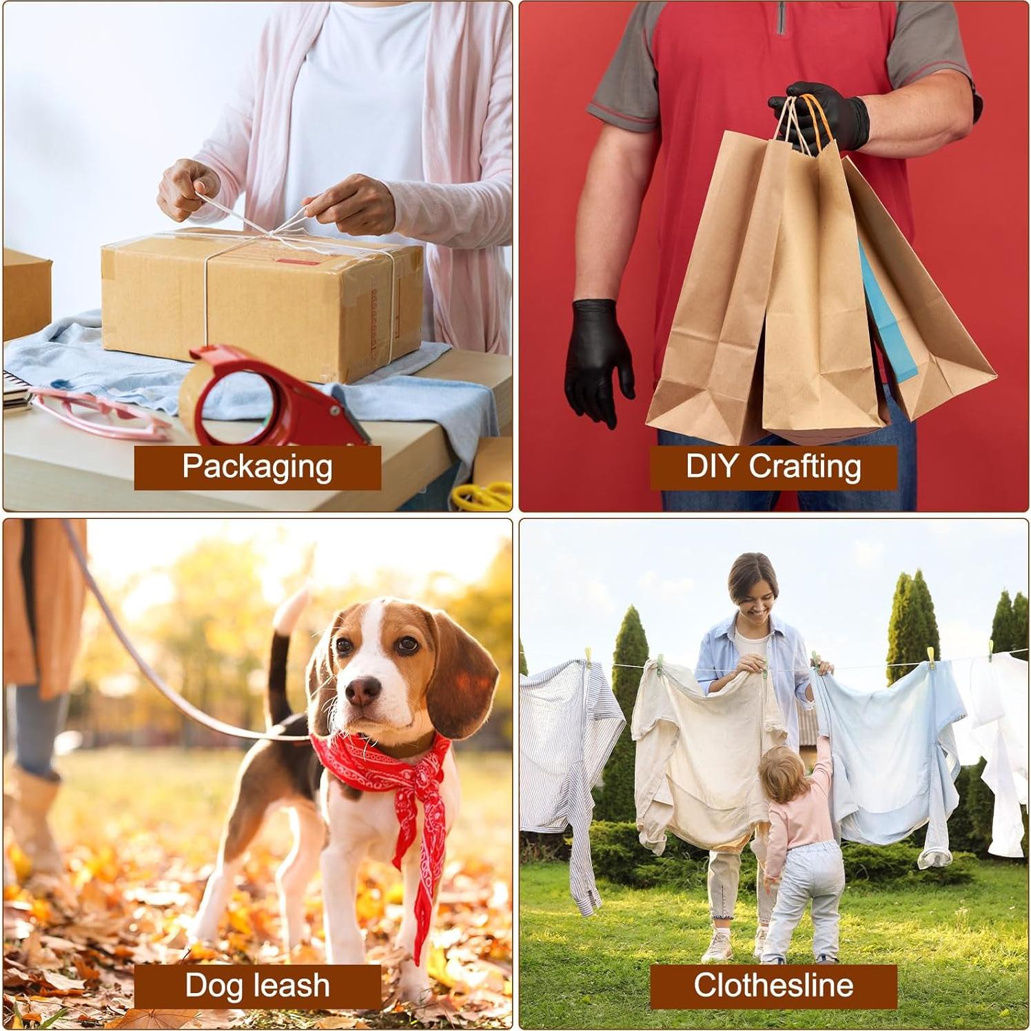 Cuerda de Poliéster Trenzada 15m 8mm Negra uxcell - Camping, Pesca