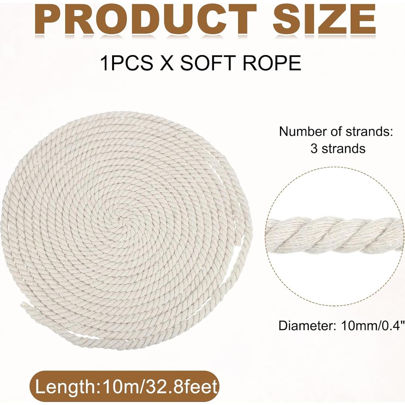 Cuerda de Algodón Gruesa MECCANIXITY 10mm x 10m para DIY