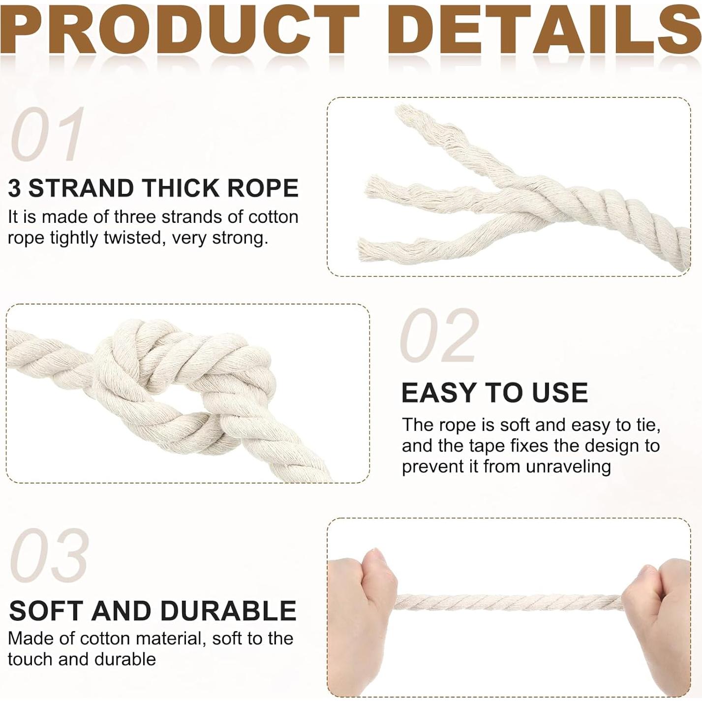 Cuerda de Algodón Gruesa MECCANIXITY 10mm x 10m para DIY