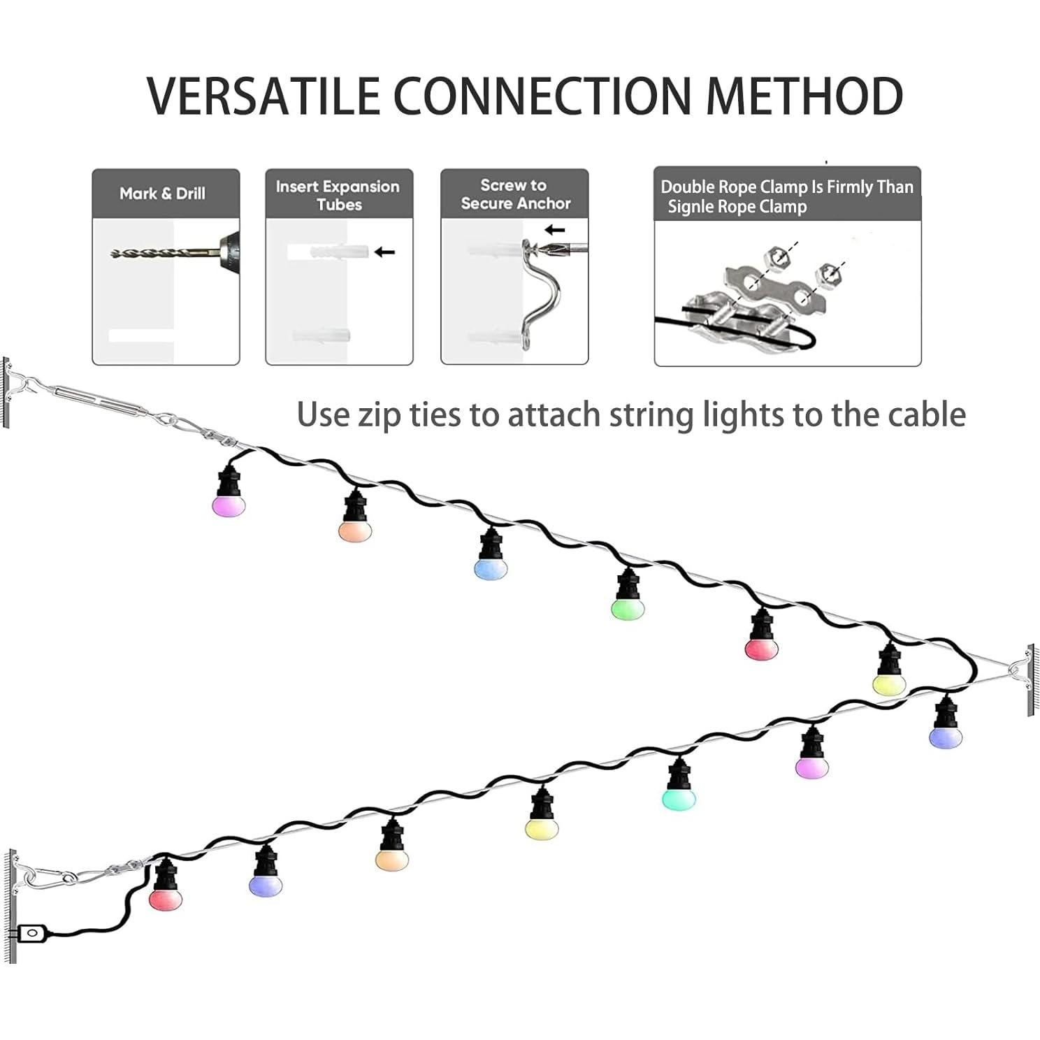 Kit de Cable de Acero Inoxidable 50m BRISBONN con Tensores M5