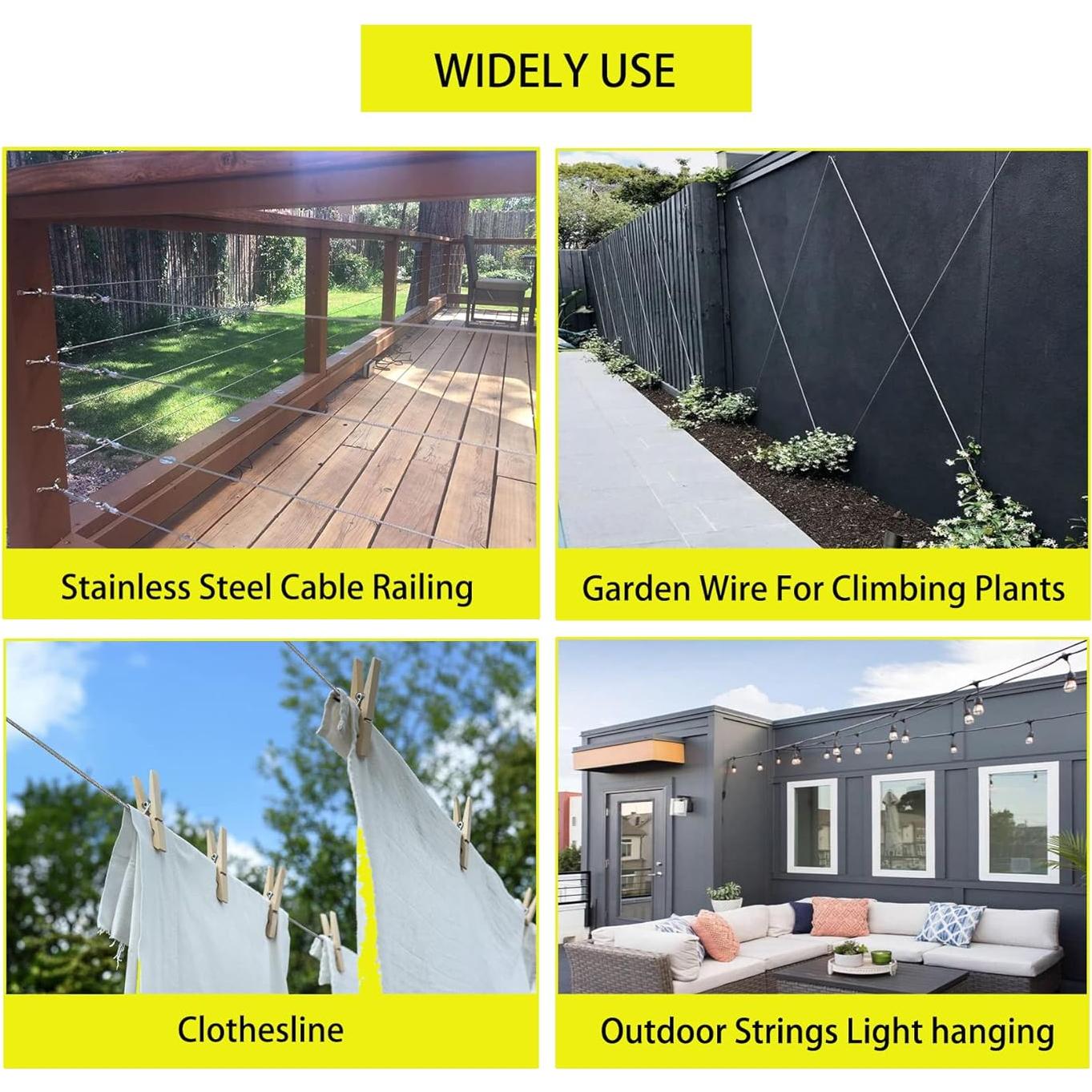 Kit de Cable de Acero Inoxidable 50m BRISBONN con Tensores M5