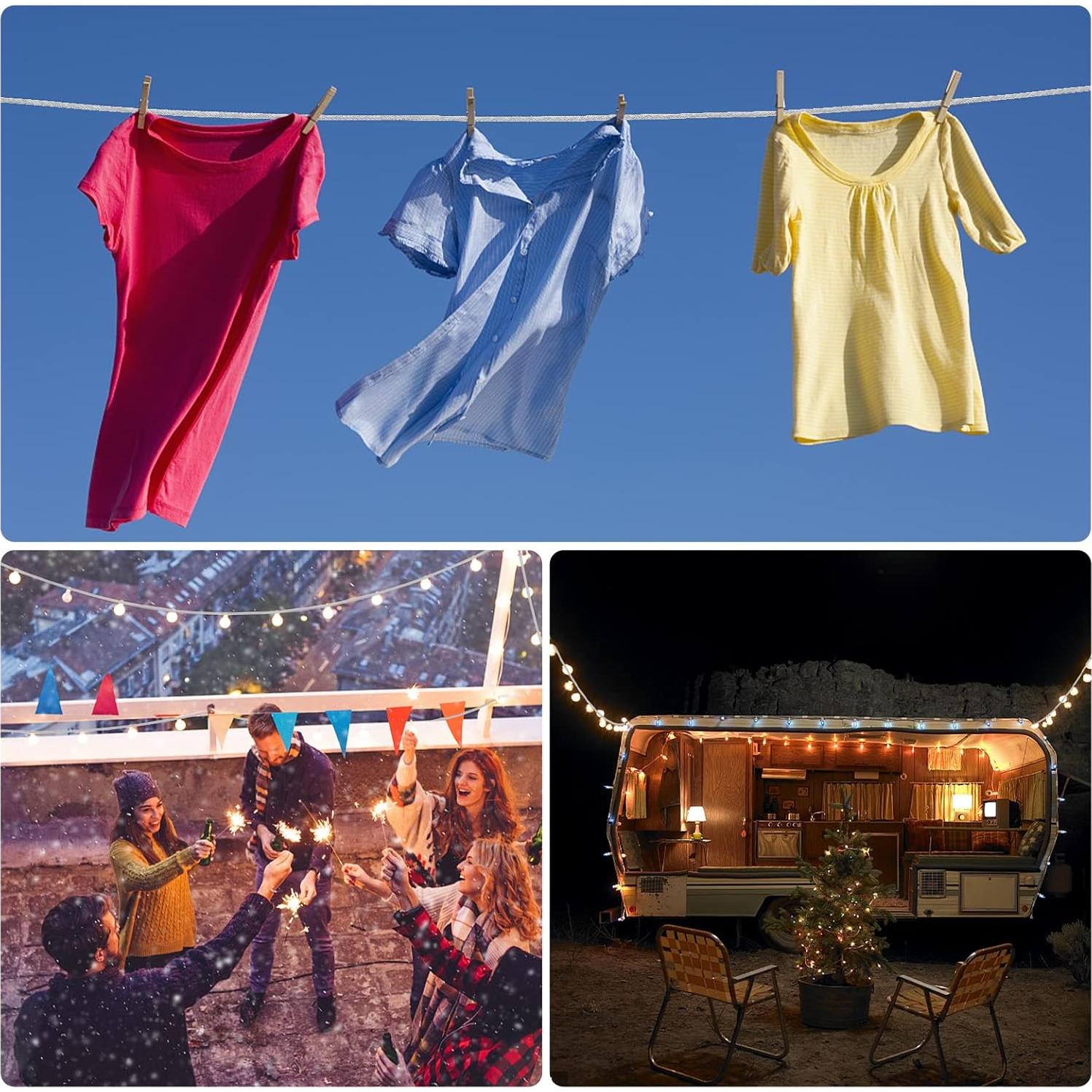 Cuerda de Ropa DEWEL 3.3m Acero Inoxidable Alta Resistencia