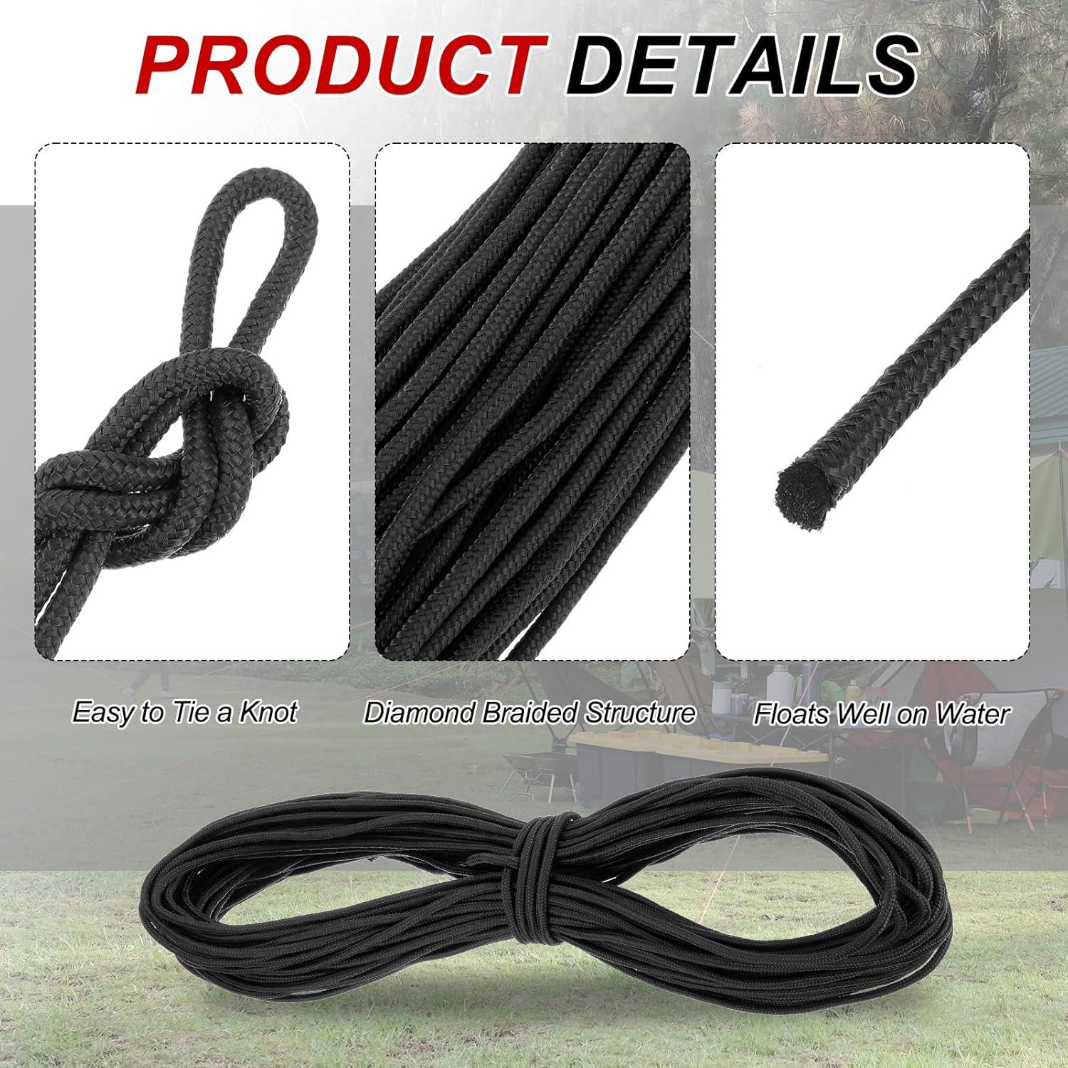 Cuerda Utilitaria Trenzada MECCANIXITY 6mm x 45.7m Negra