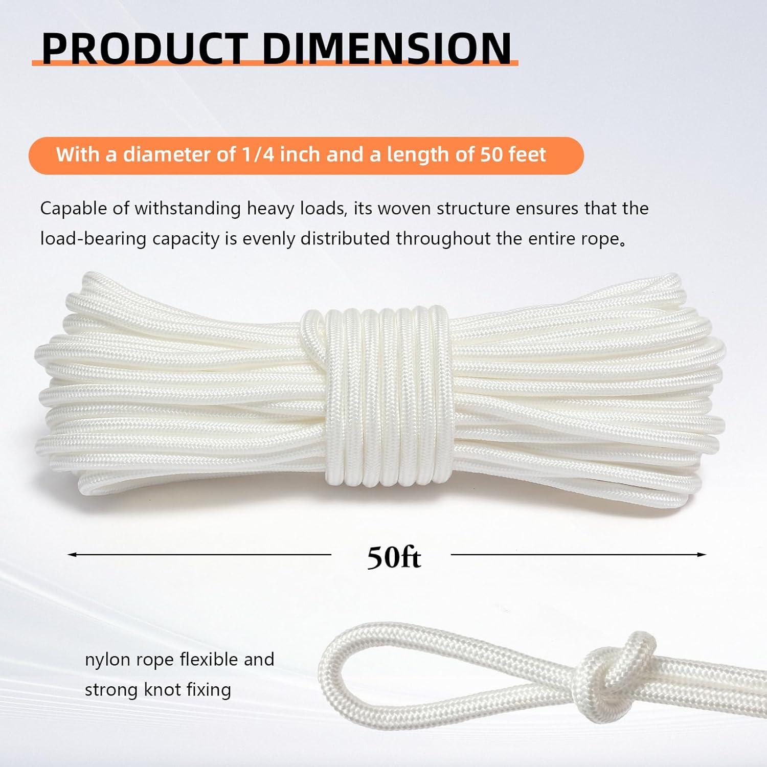 Cuerda de Nylon 6mm XINSHUNCAN 15M Resistente para Camping