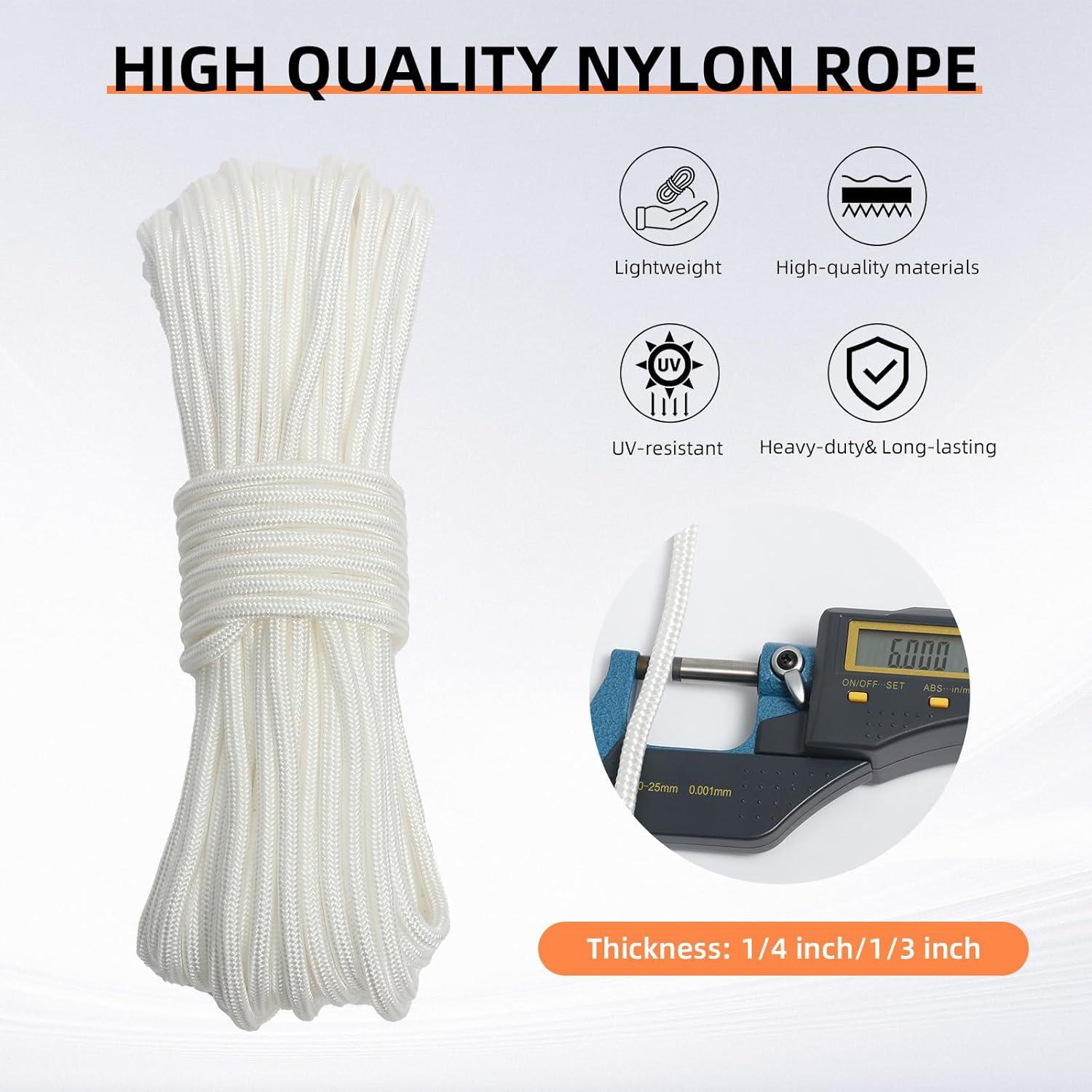 Cuerda de Nylon 6mm XINSHUNCAN 15M Resistente para Camping