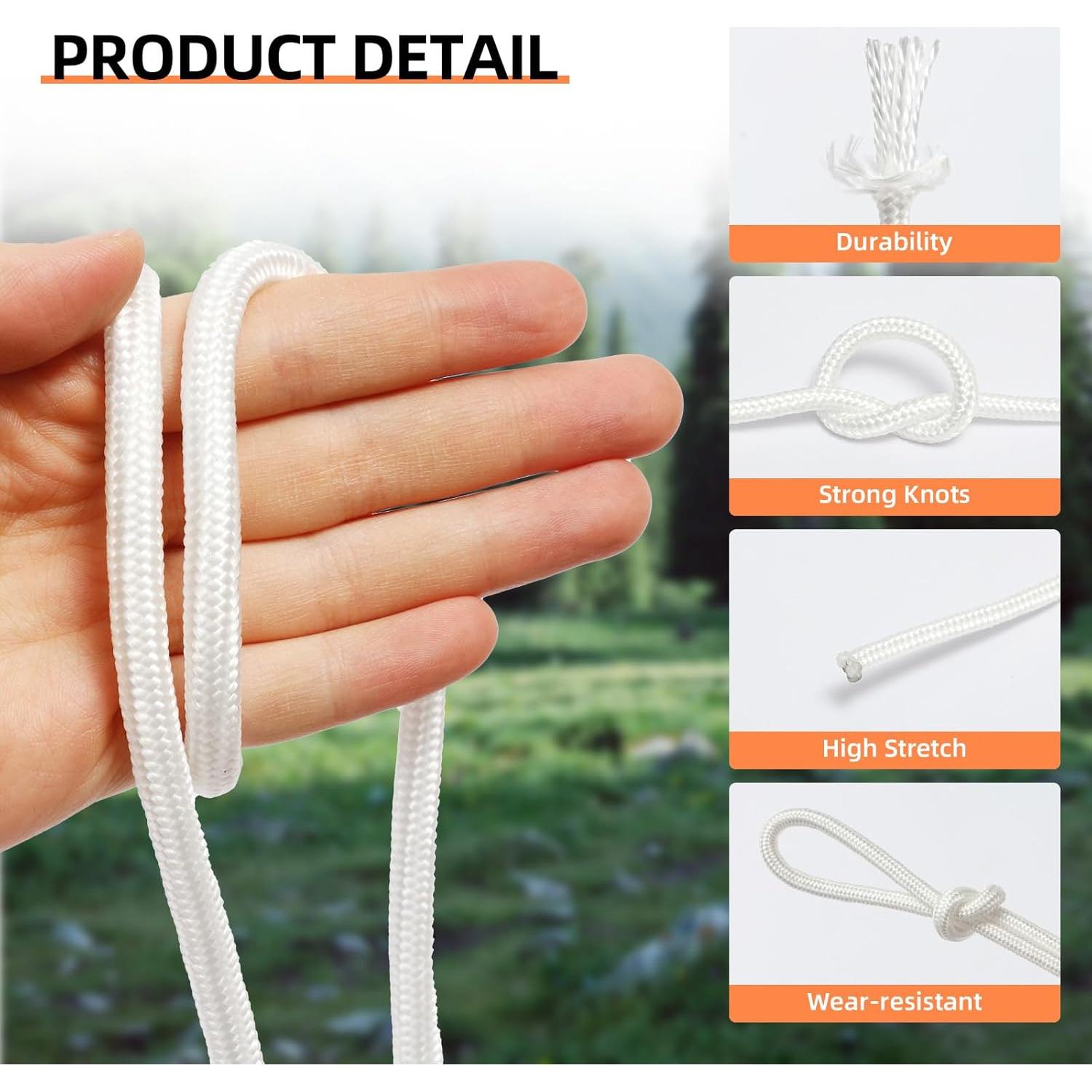 Cuerda de Nylon 6mm XINSHUNCAN 15M Resistente para Camping