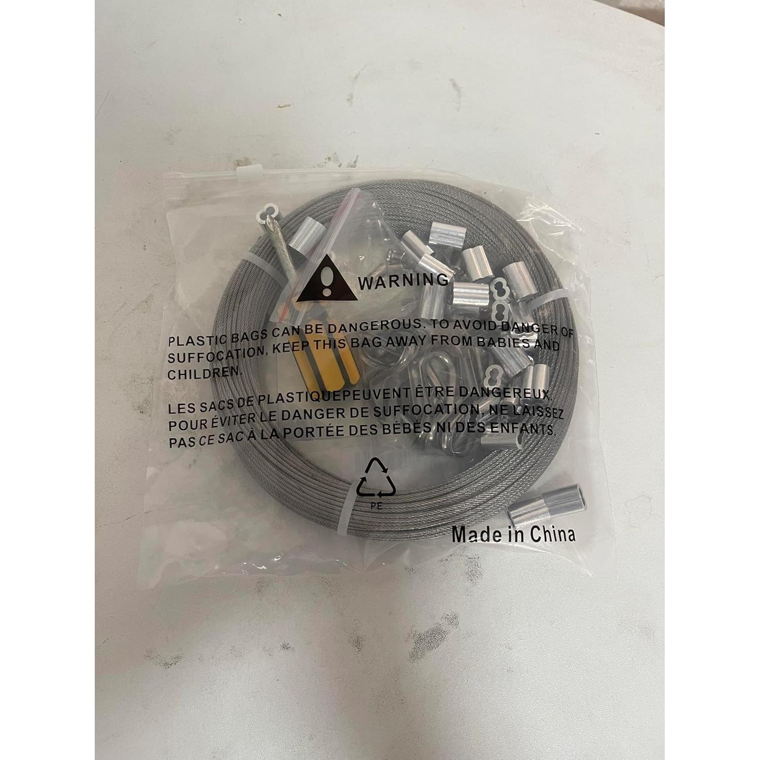 Kit de Cable de Acero Inoxidable 10m 3mm TooTaci para Jardín