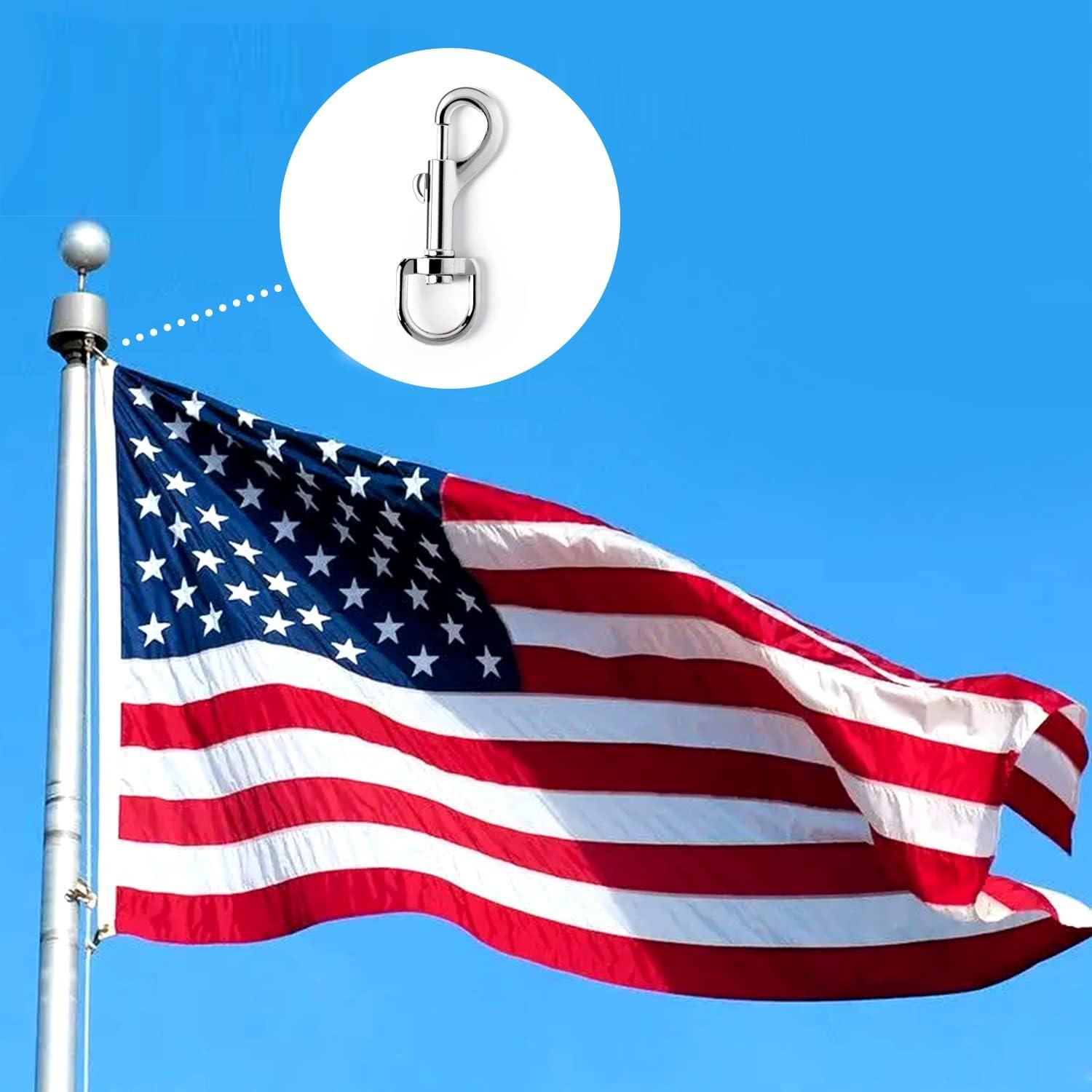 Cuerda de Bandera DKHDBD 30.48m Nylon 6.35mm con 4 Ganchos