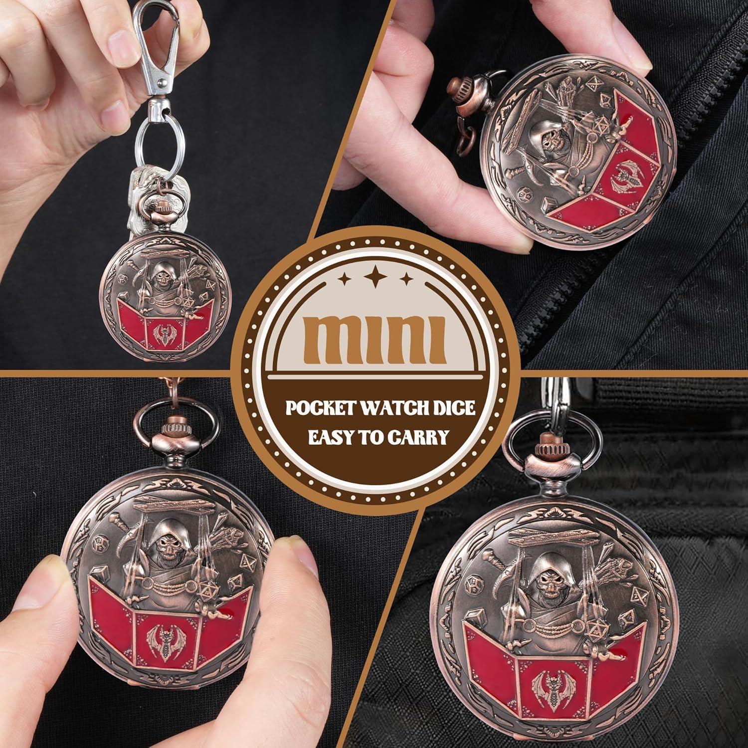 Juego de Dados D&D Banloga 7PCS Metal Cobre Mini Estuche