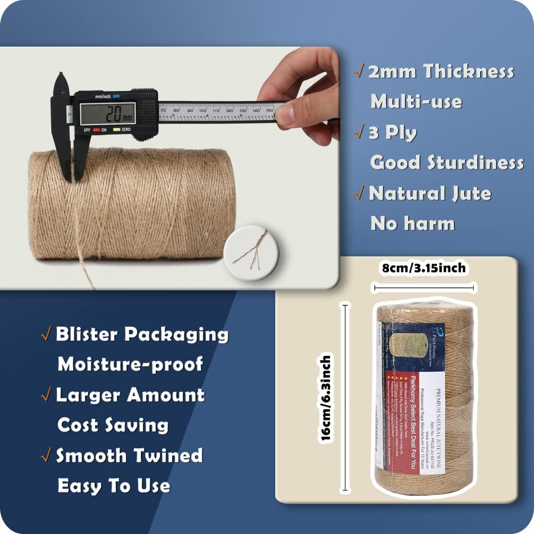 Cuerda de Yute 1100FT PH Perkhomy 2mm Natural para Manualidades