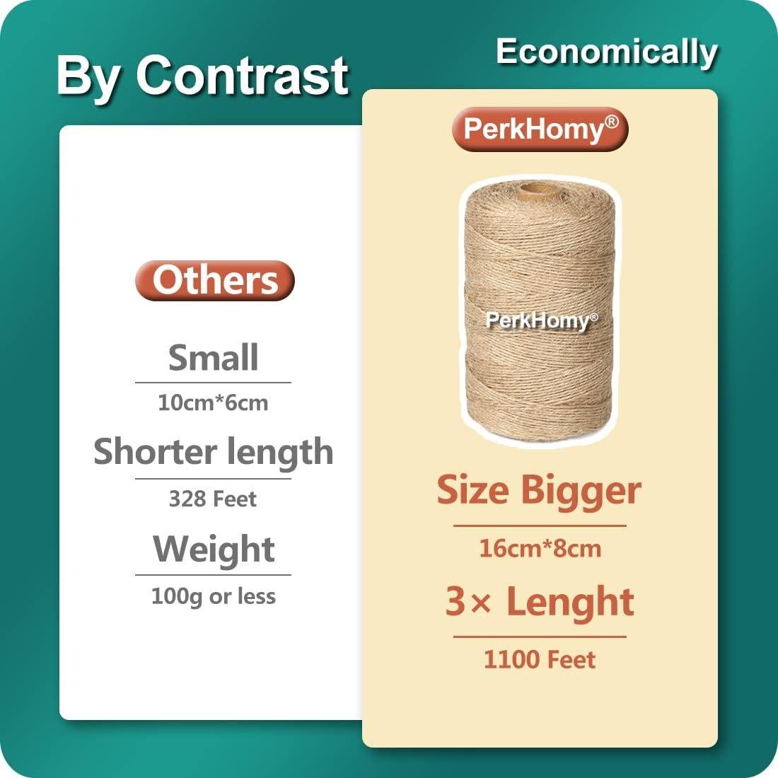 Cuerda de Yute 1100FT PH Perkhomy 2mm Natural para Manualidades