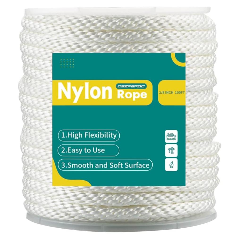 Cuerda de Nylon Trenzada 30.48m 3/8" Alta Resistencia UV