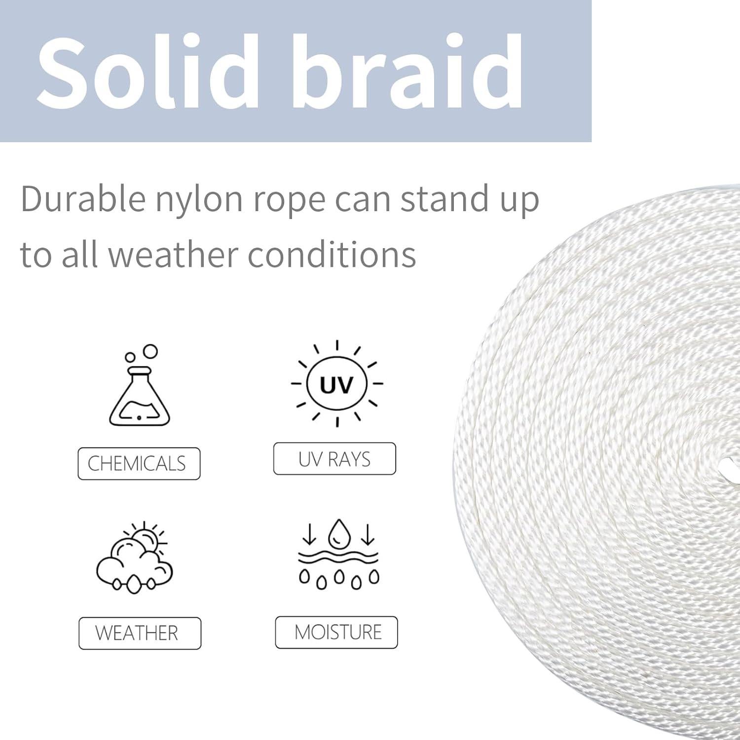 Cuerda de Nylon Trenzada 30.48m 3/8" Alta Resistencia UV