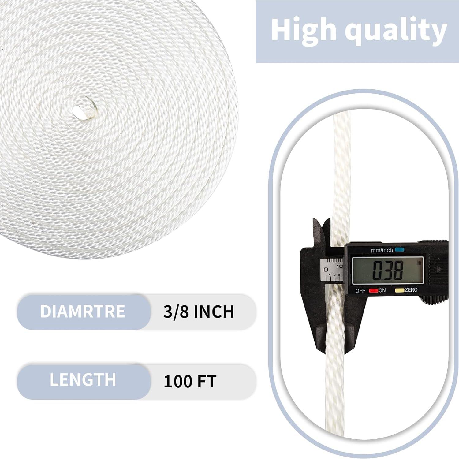 Cuerda de Nylon Trenzada 30.48m 3/8" Alta Resistencia UV