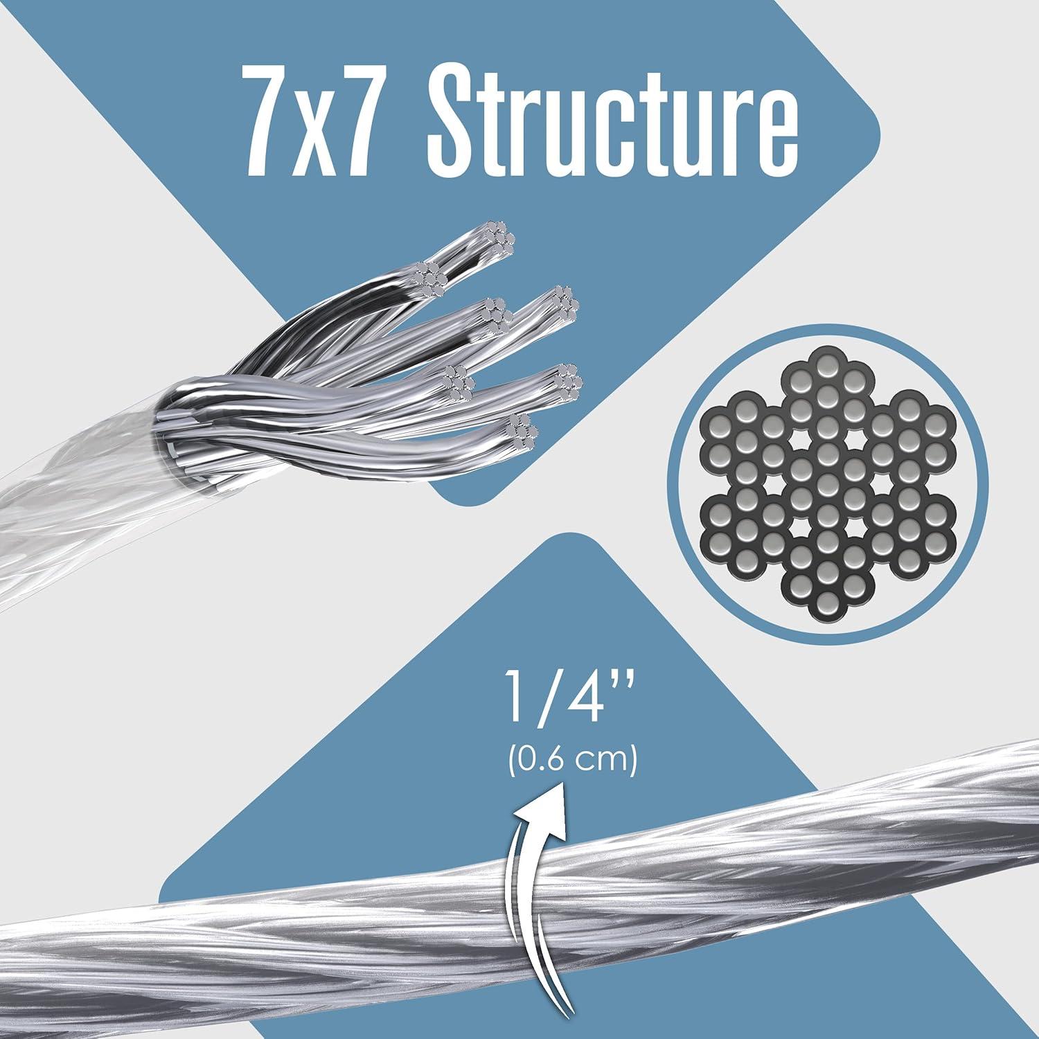 Cable de Acero Galvanizado 1/4" Houseables 400 Pies