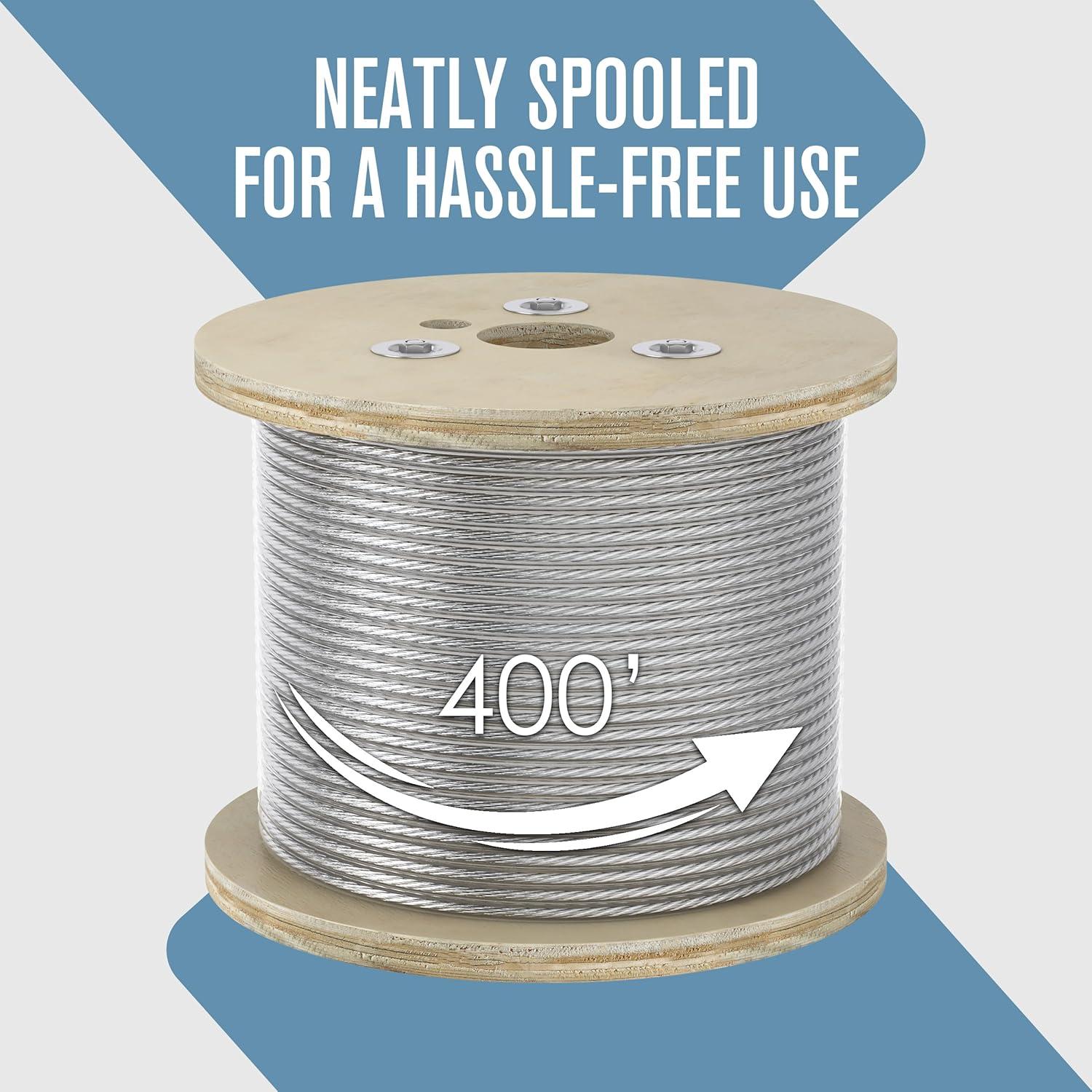 Cable de Acero Galvanizado 1/4" Houseables 400 Pies