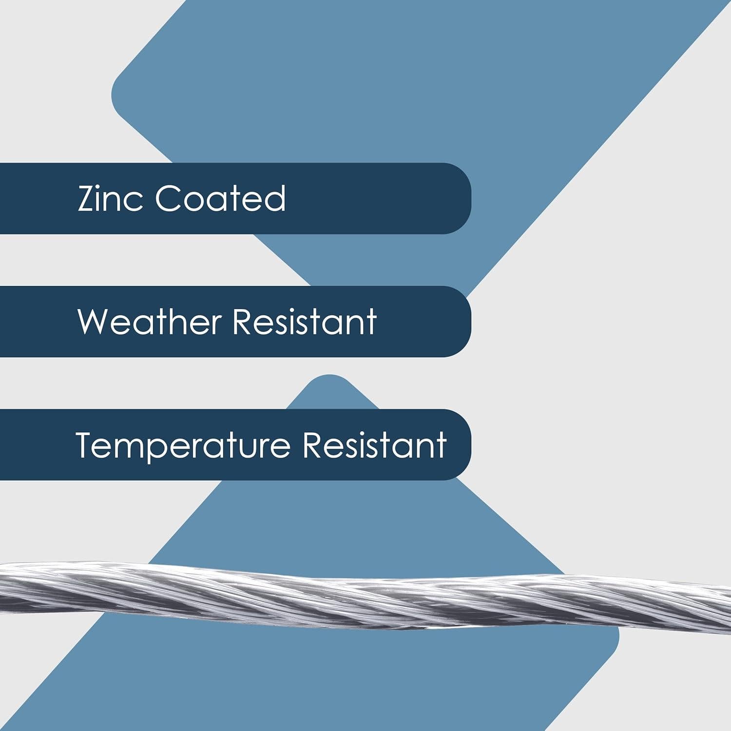 Cable de Acero Galvanizado 1/4" Houseables 400 Pies