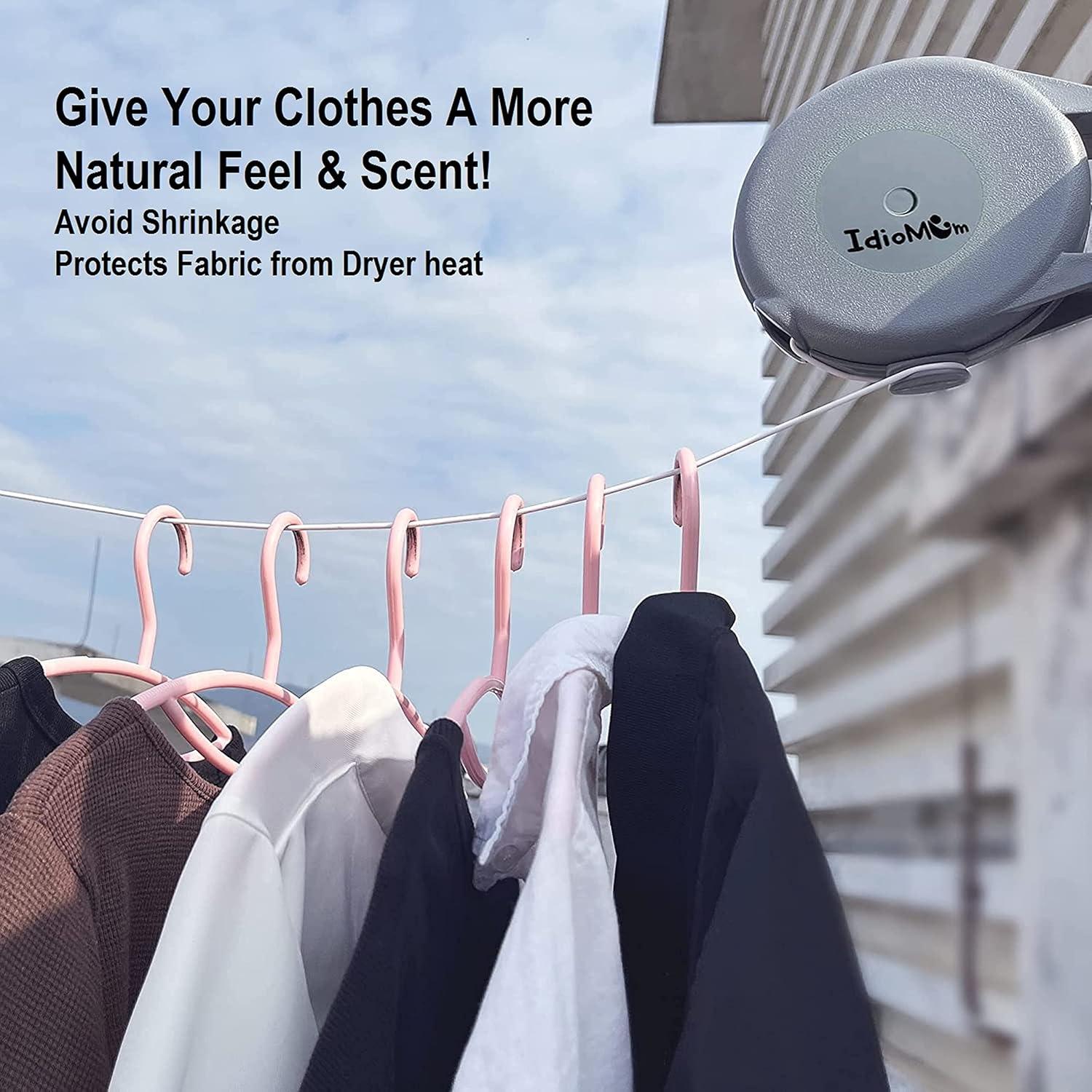 Cuerda de Ropa Retráctil IDIOMUM 12 Pinzas 12 m Alta Resistencia