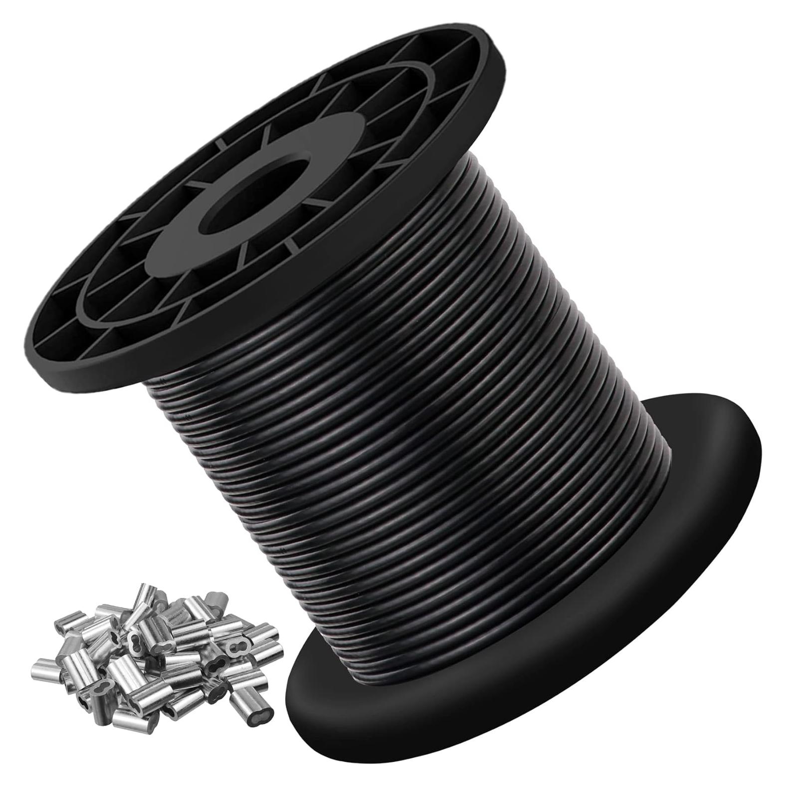 Cable de Acero Inoxidable 304 30.48m Recubierto Vinilo Negro