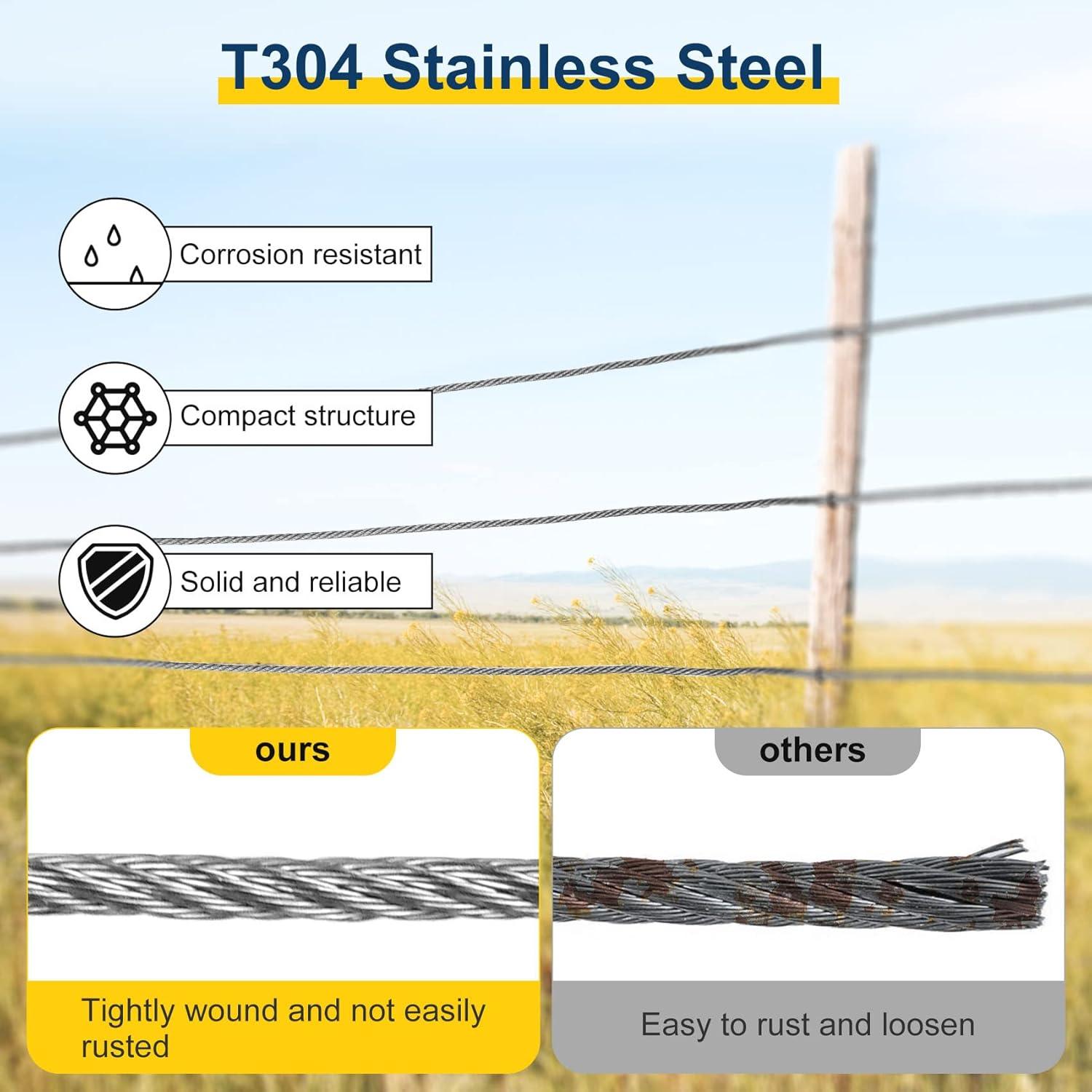 Cable de Acero Inoxidable 304 1.5mm x 30.48m con 50 Manguitos