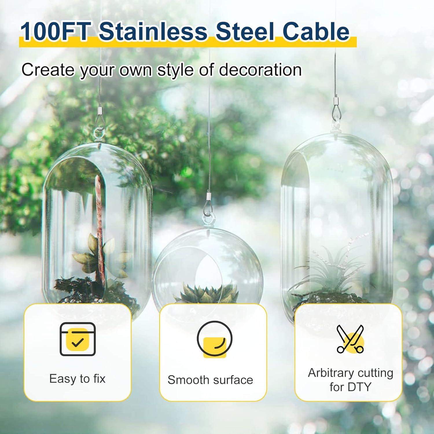 Cable de Acero Inoxidable 304 1.5mm x 30.48m con 50 Manguitos