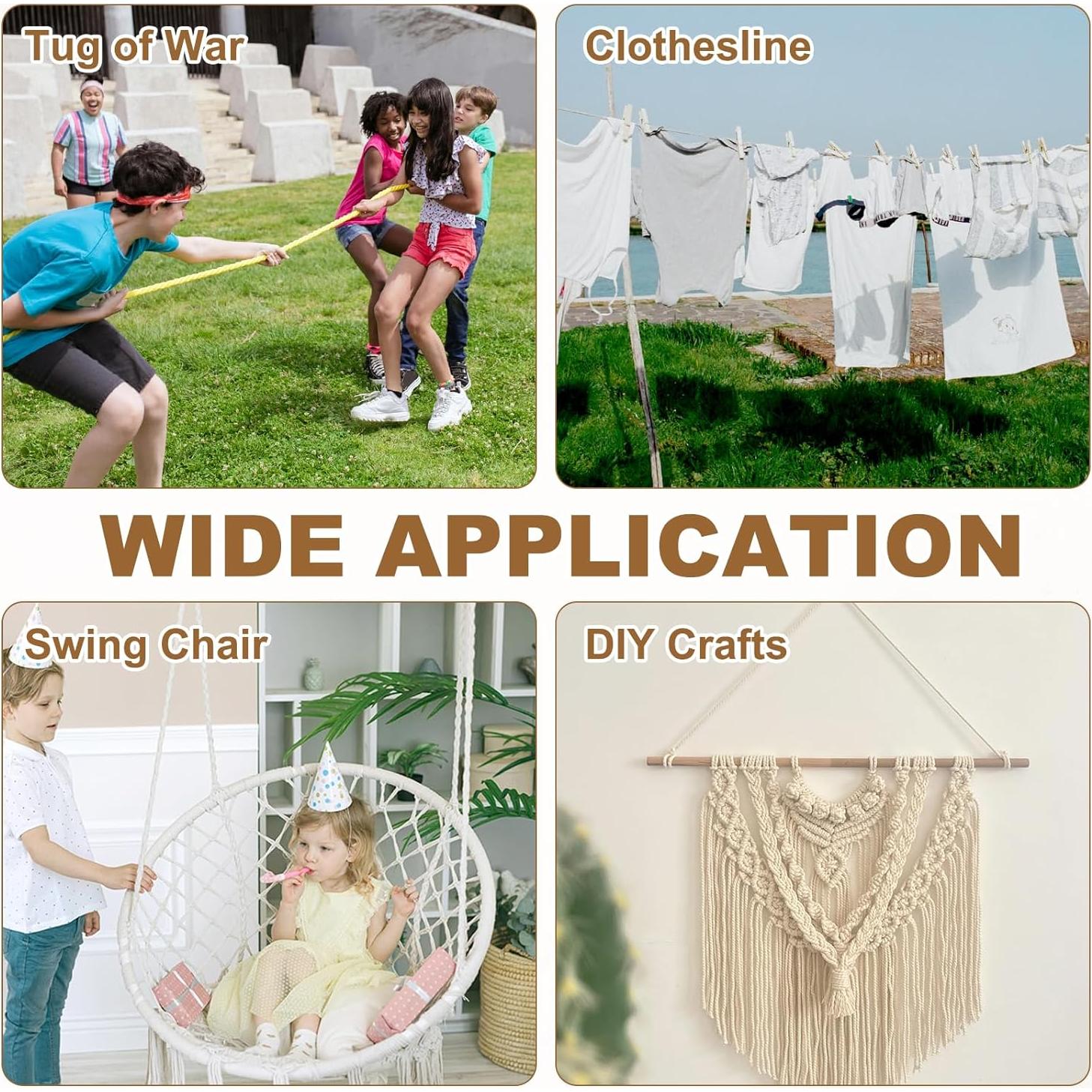 Cuerda de Algodón Negra 10mm x 9.75m MECCANIXITY para DIY