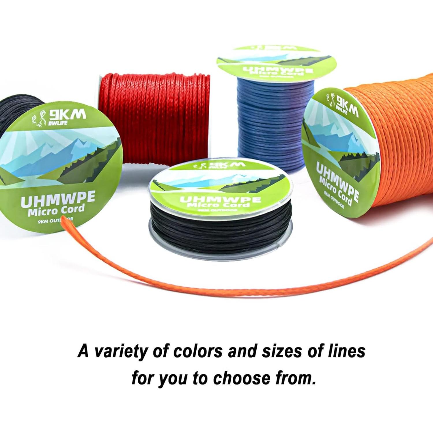 Cuerda Trenzada UHMWPE 9KM DWLIFE 1.6mm 30.48m 340kg Roja