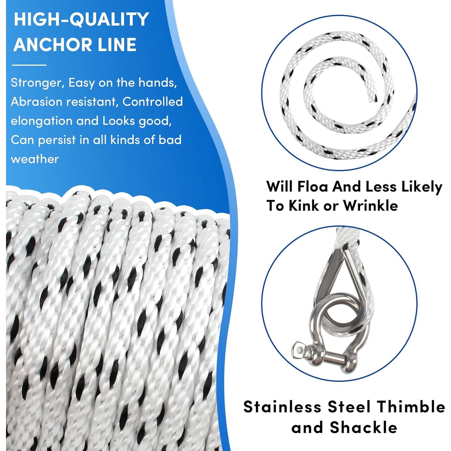 Cuerda de Ancla VEITHI 15.24 m x 0.95 cm Polipropileno