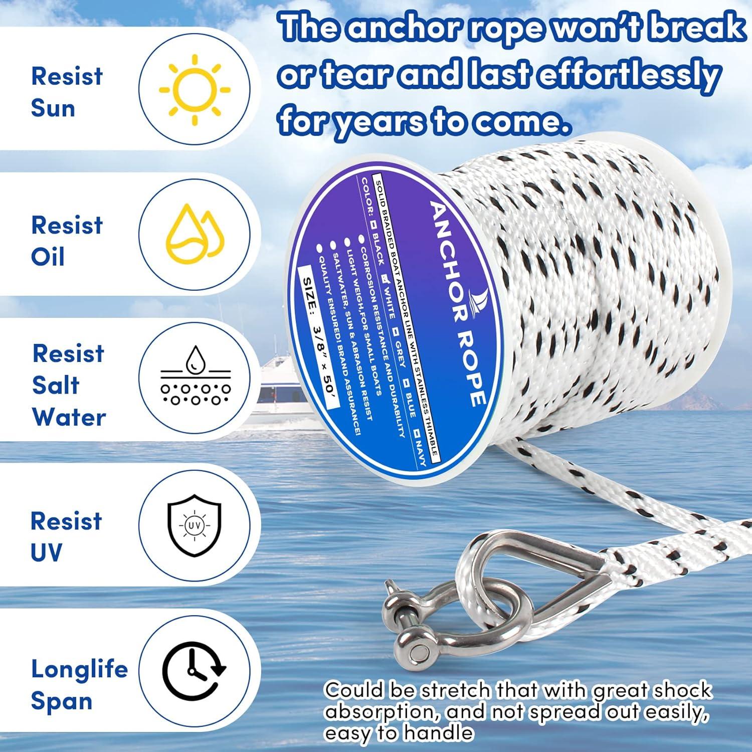 Cuerda de Ancla VEITHI 15.24 m x 0.95 cm Polipropileno